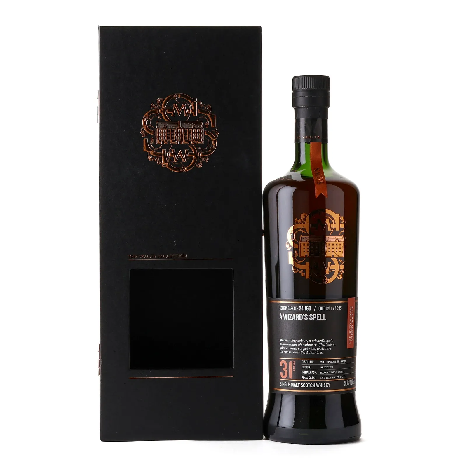 Macallan A Wizard's Spell The Vaults Collection 31 Year Old, Oloroso & Pedro Ximénez Sherry Cask, Cask #24.163, 1989, The Scotch Malt Whisky Society, 50.8% whisky bottle