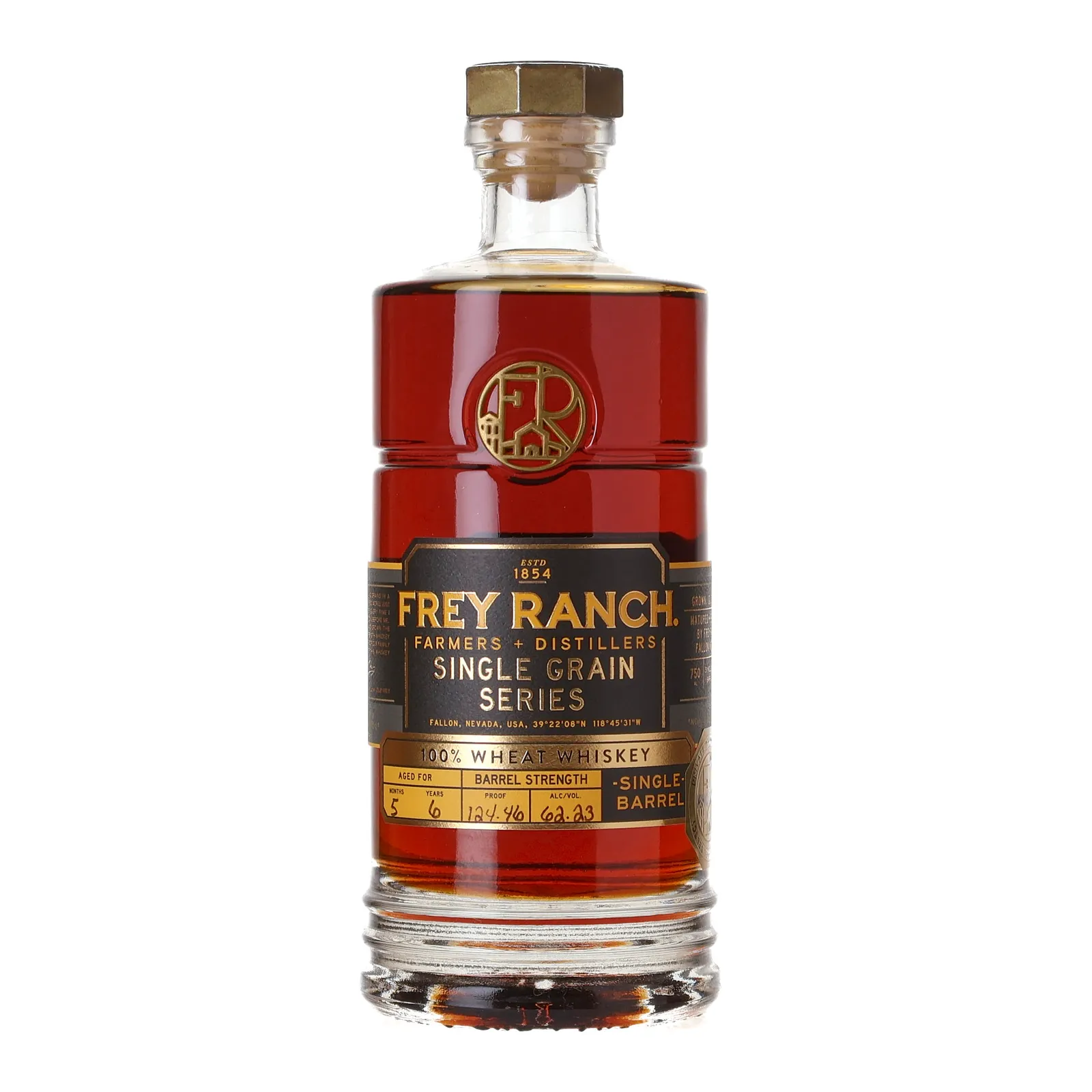 Frey Ranch Single Grain Series 100% Wheat Whiskey 6 Year Old, Cask #1211, 62.23% whisky bottle