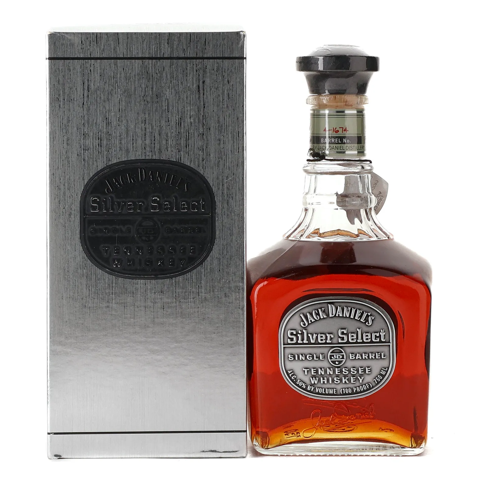 Jack Daniel's Silver Select Single Barrel, American Oak Cask, Cask No. L-001, 1998, 50% whisky bottle