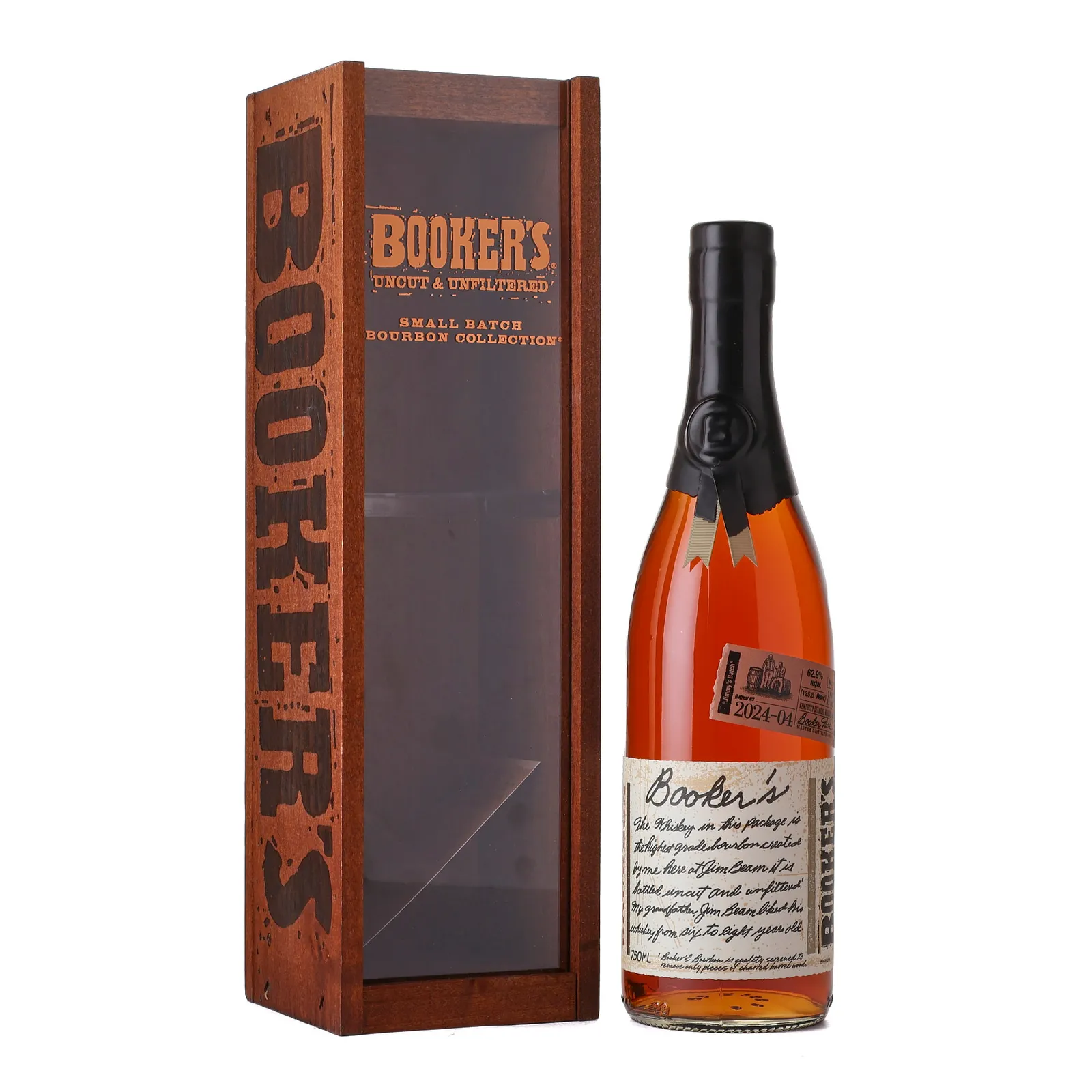 Booker's Small Batch No. Bourbon 7 Year Old, New Charred Oak Cask, Batch No. 2024-04, 2024, 62.9% whisky bottle