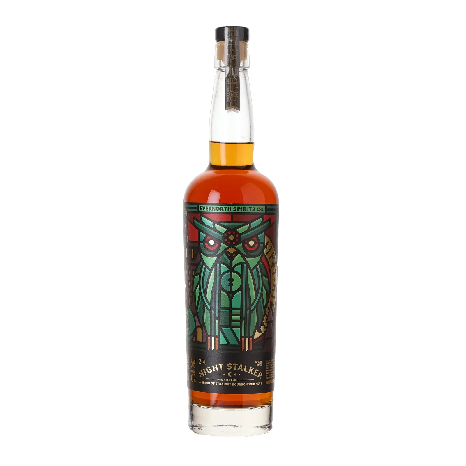 Evernorth Spirits Night Stalker Barrel Proof Blended Bourbon, Volume 02, 60% whisky bottle
