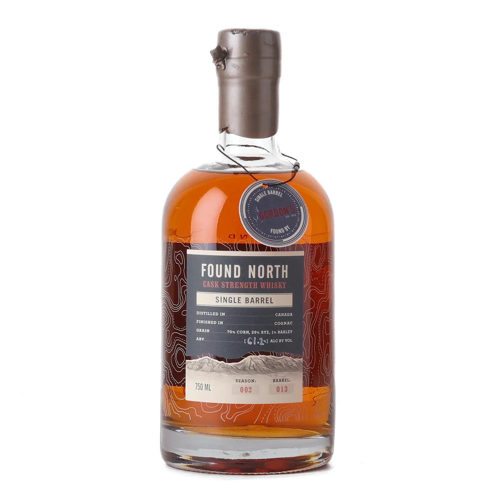 Found North Cask Strength Whisky Single Barrel, Cognac Cask, Cask #013, Season 002, 61.2% whisky bottle