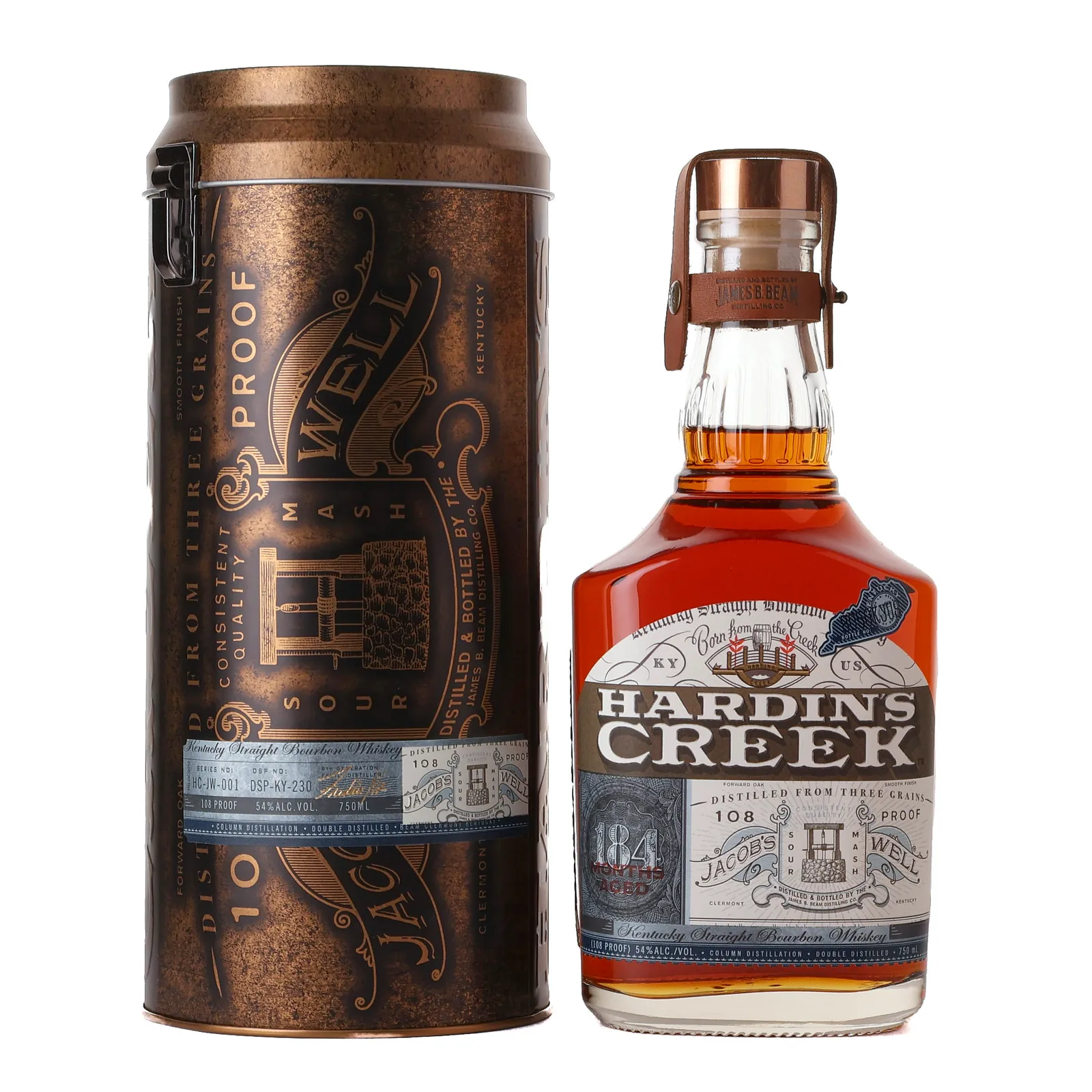 Hardin's Creek Jacob's Well 15 Year Old, New Charred Oak Cask, HC-JW-001, 2022, 54% whisky bottle