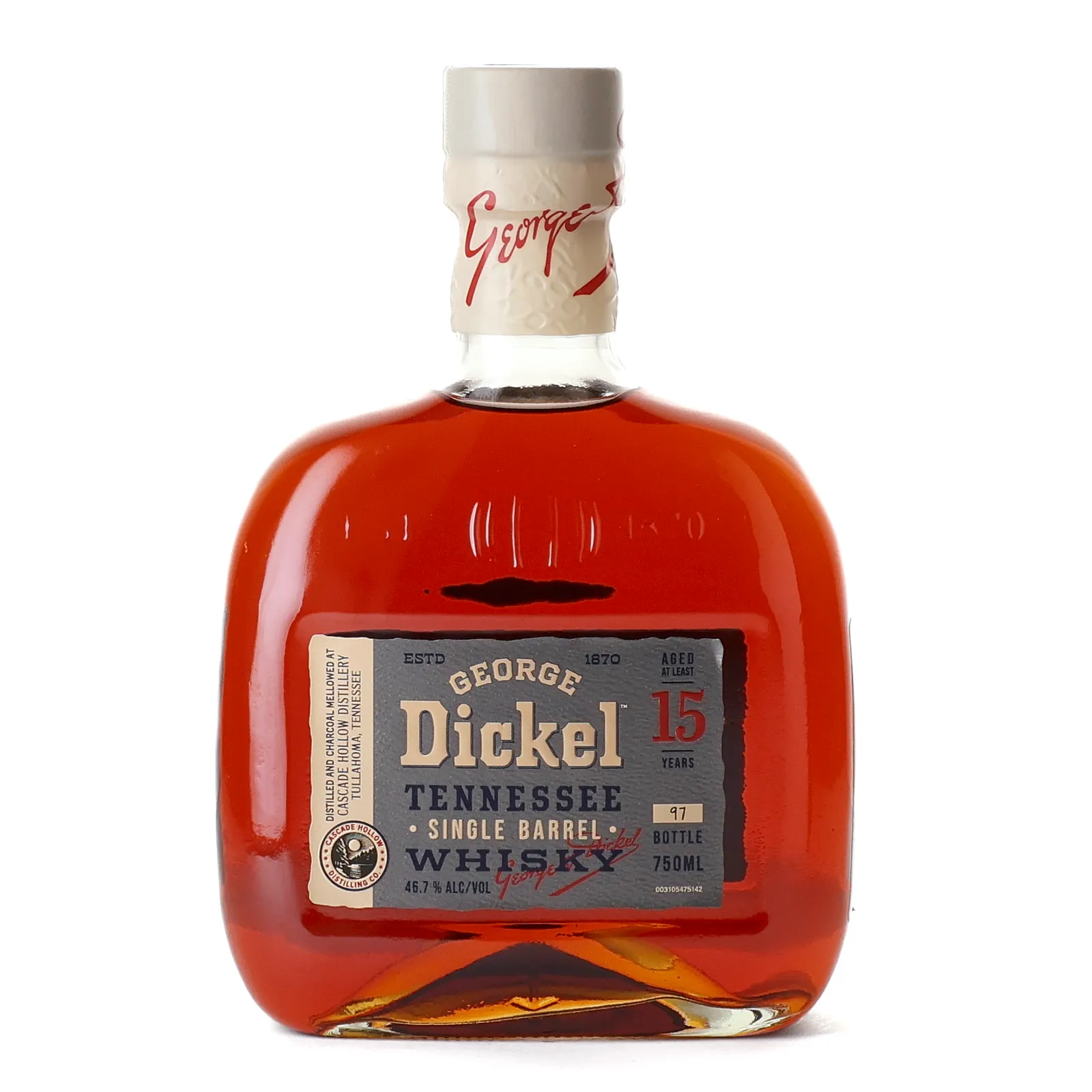George Dickel Single Barrel 21 Year Old, Cask #04A29-01518, 2025, 46.7% whisky bottle
