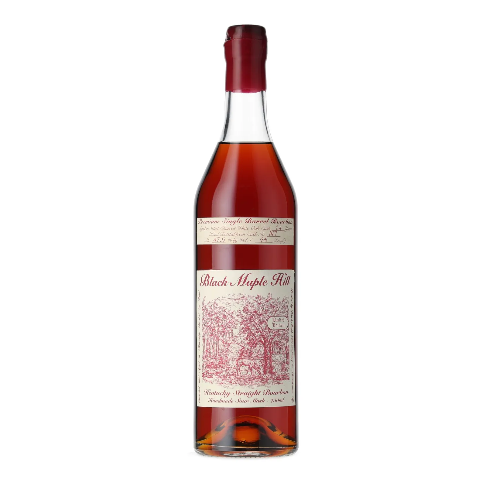Black Maple Hill Premium Single Barrel Bourbon 14 Year Old, White Oak Cask, Cask #147, Kentucky Bourbon Distillers, 47.5% whisky bottle