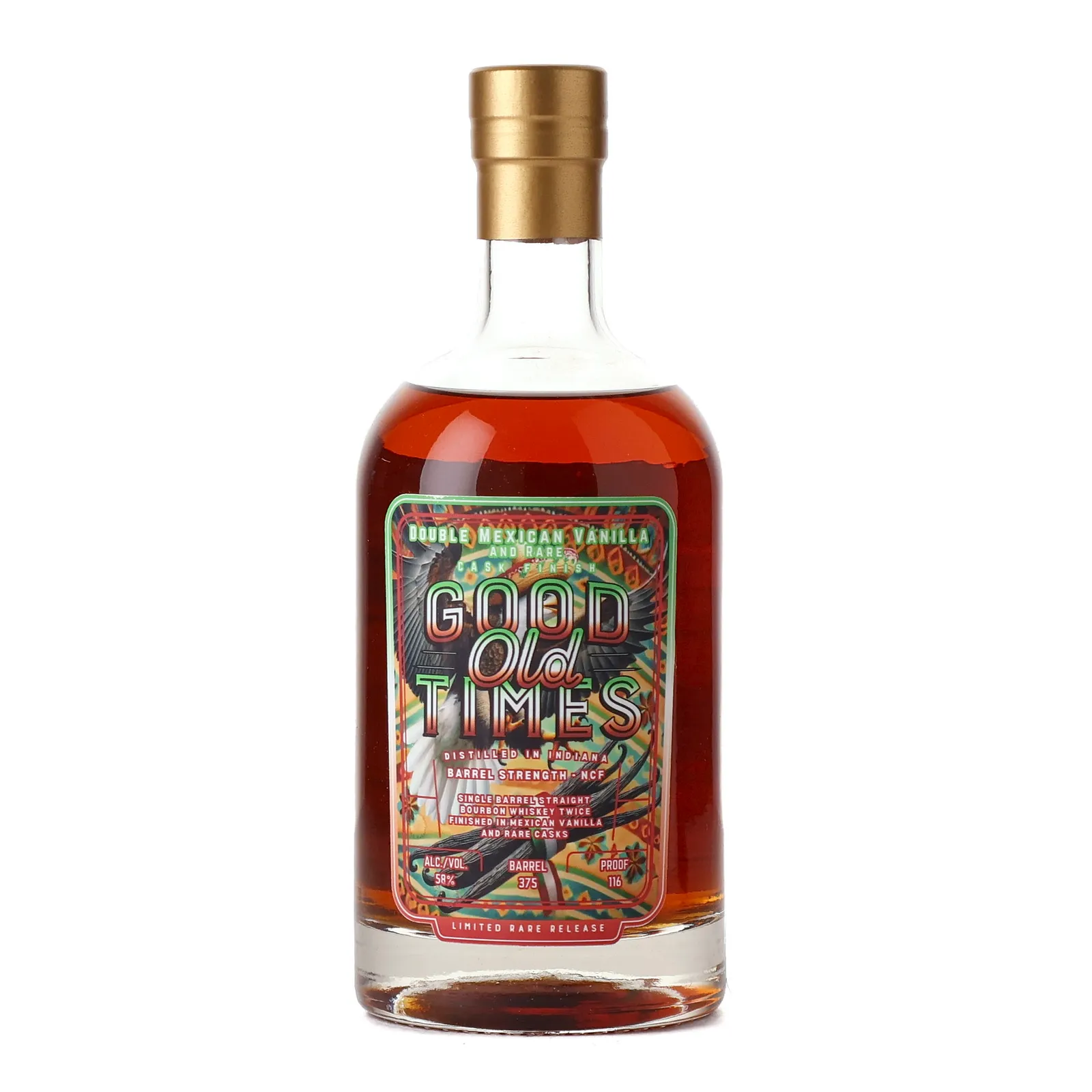 Good Old Times Double Mexican Vanilla Barrel Strength Bourbon, Bourbon & Mexican Vanilla Cask, Cask #375, Coxs Creek Distilling Co., 58% whisky bottle