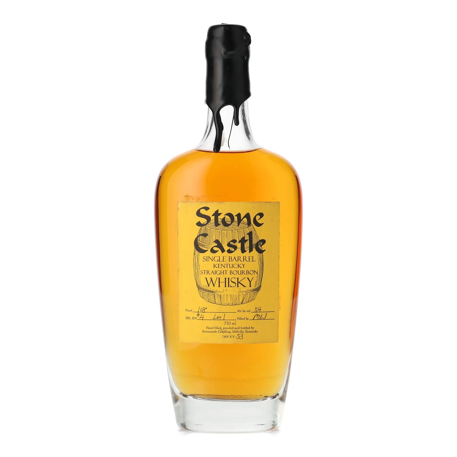 Stone Castle Single Barrel, 54% whisky bottle
