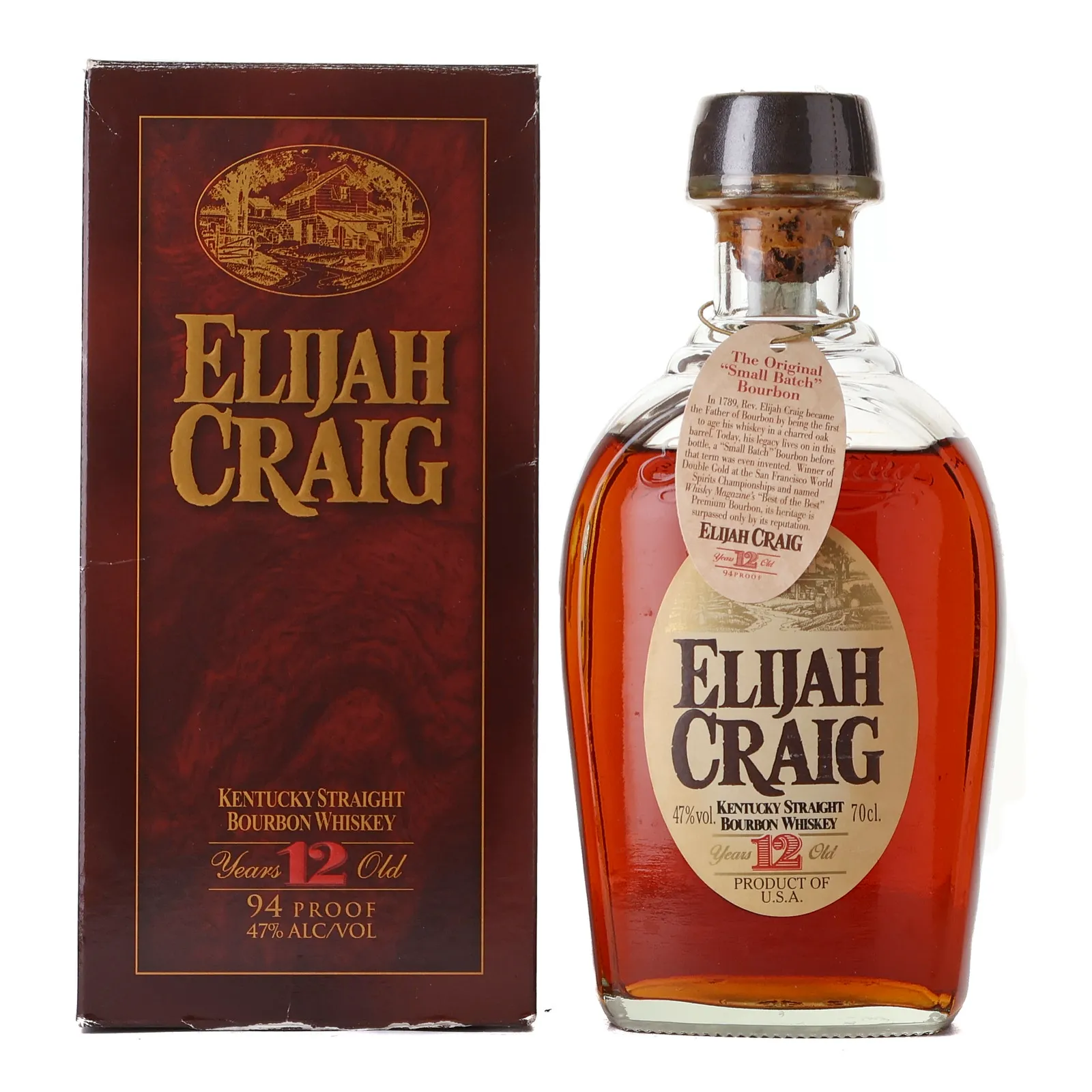 Elijah Craig Small Batch No. 12 Year Old, 47% whisky bottle