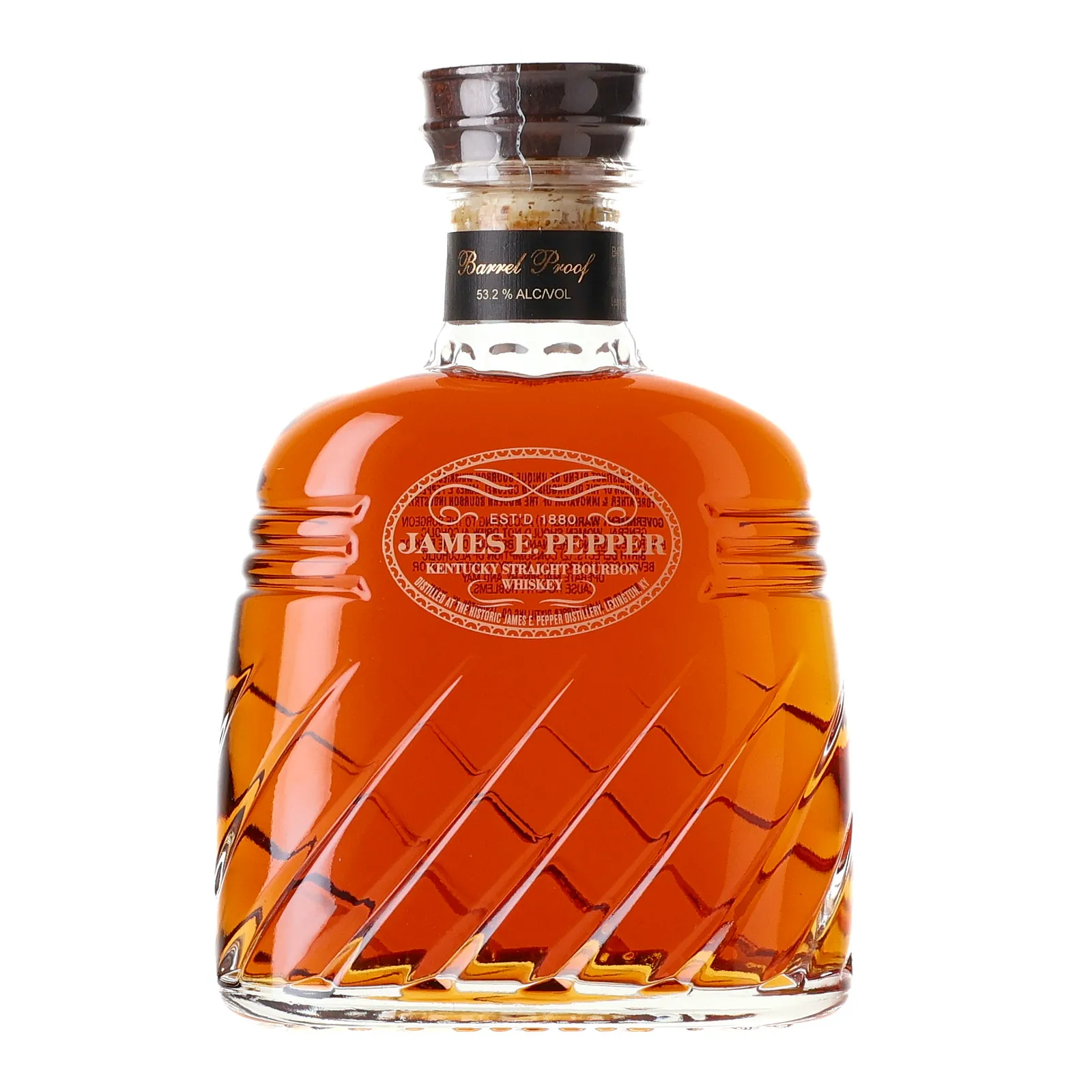 James E. Pepper Barrel Proof Bourbon, 750 ml, 53.2% whisky bottle