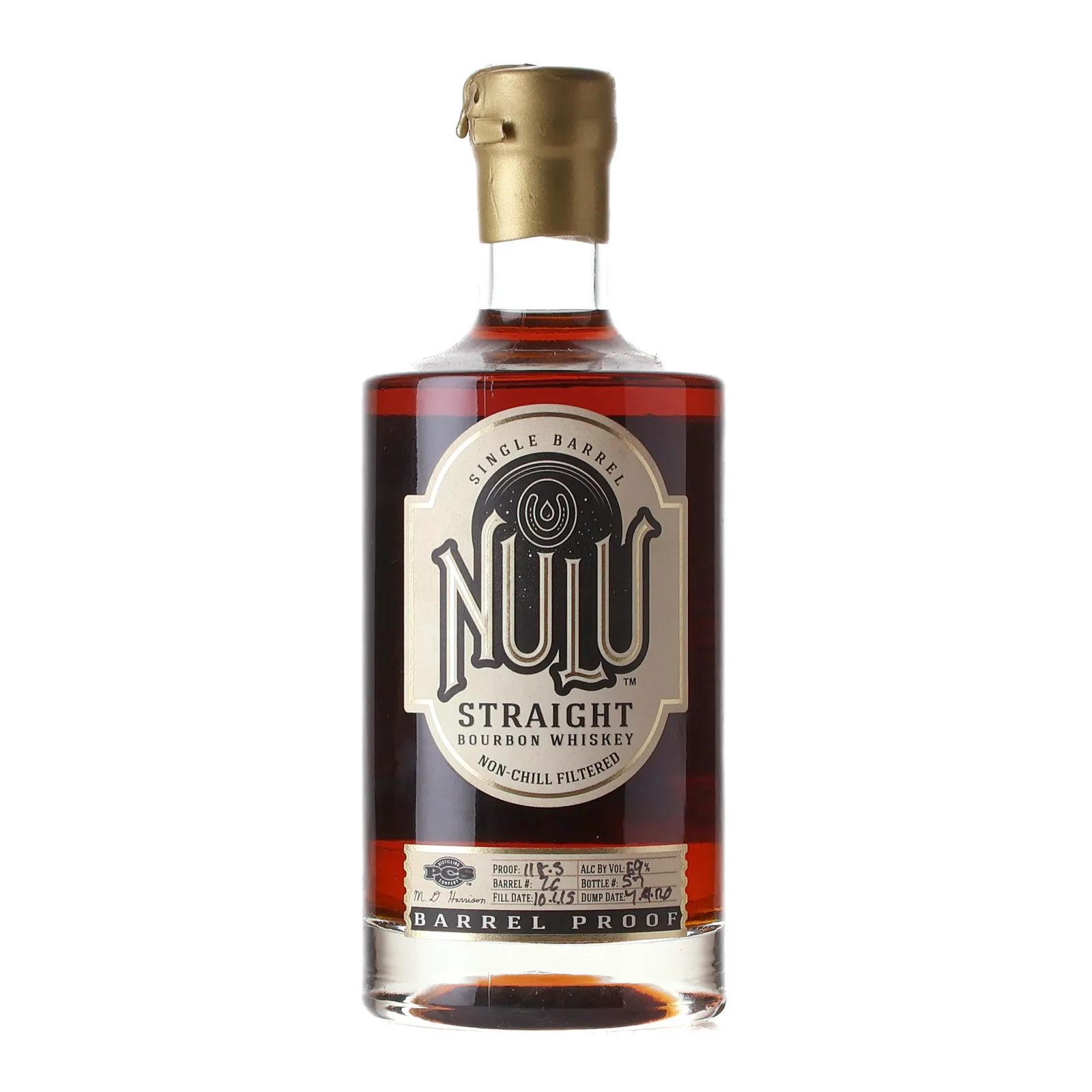 Nulu Barrel Proof Bourbon, Cask #46, Prohibition Craft Spirits, 59.2% whisky bottle