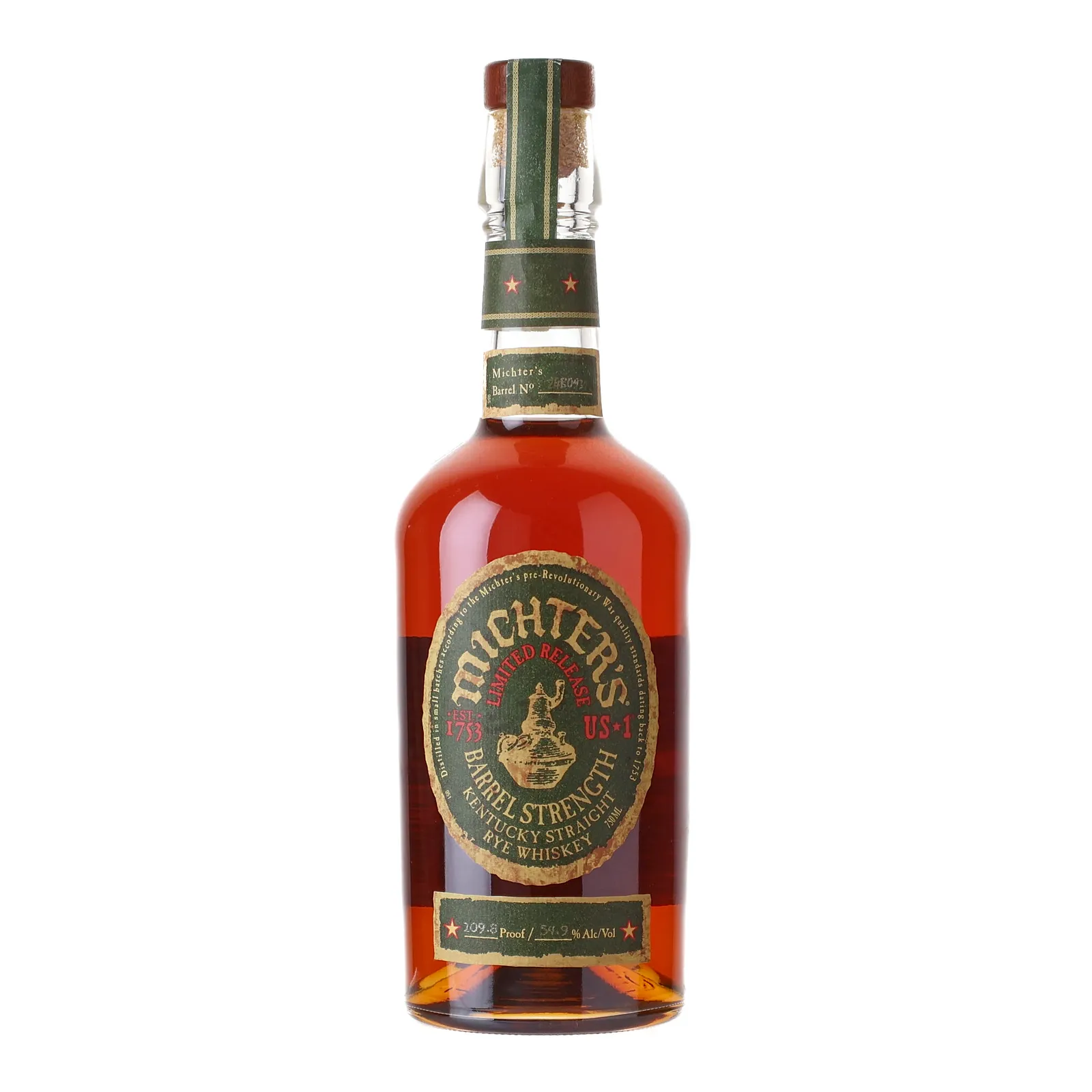 Michter's US*1 Barrel Strength Kentucky Straight Rye, Cask #24B0931, 54.9% whisky bottle