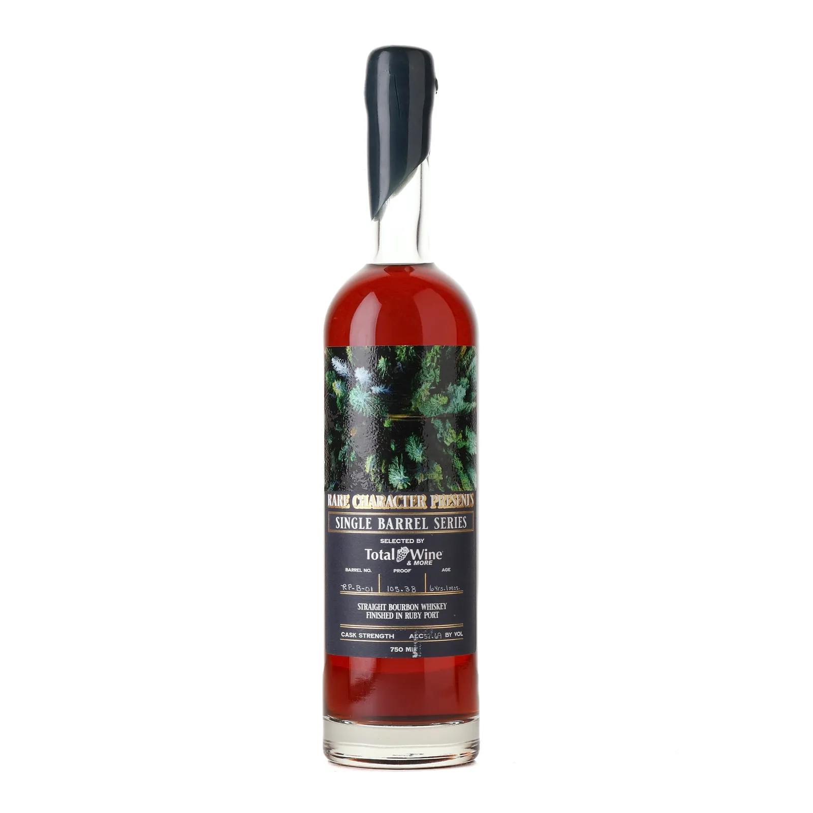 Rare Character Single Barrel Series Straight Bourbon Finished in Ruby Port Selected by Total Wine & More 6 Year Old, Ruby Port Cask, Cask #RP-B-01, Rare Character, 52.69% whisky bottle