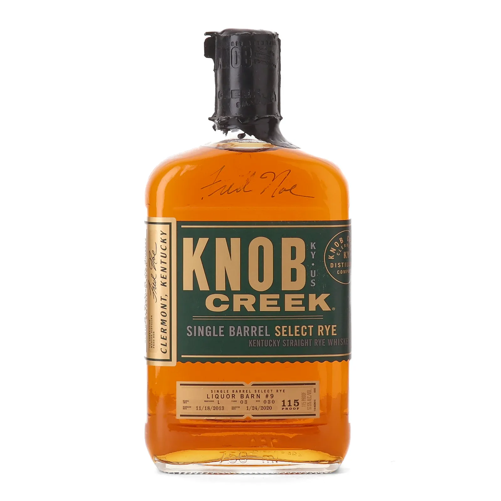 Knob Creek Rye 'Liquor Barn' Private Barrel Selection 6 Year Old, New Charred Oak Cask, Pick No. 9, 2020, 57.5% whisky bottle