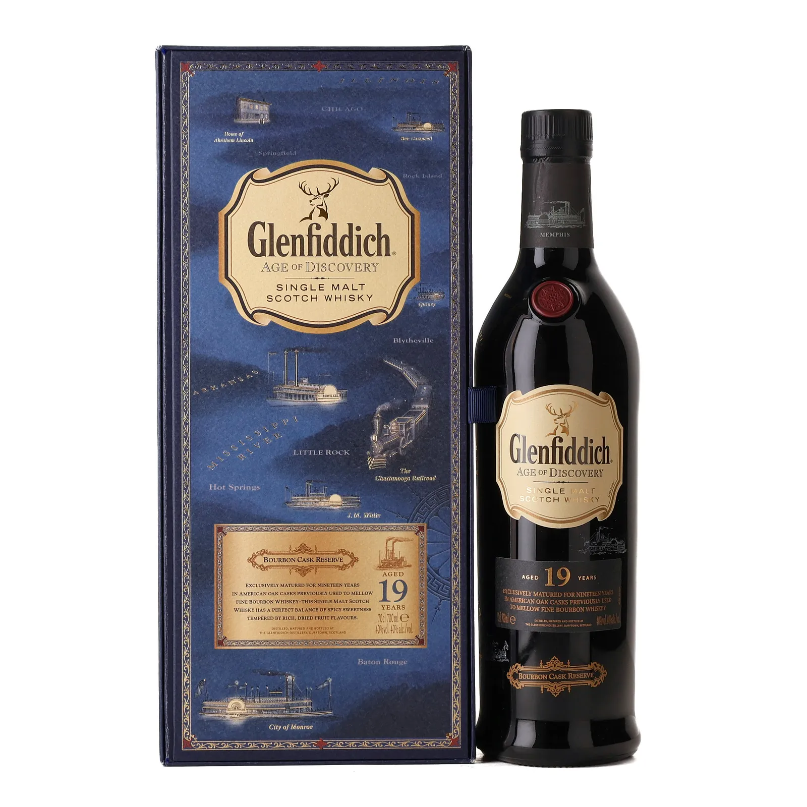Glenfiddich Age of Discovery Bourbon Cask Reserve 19 Year Old, Bourbon Cask, 40% whisky bottle
