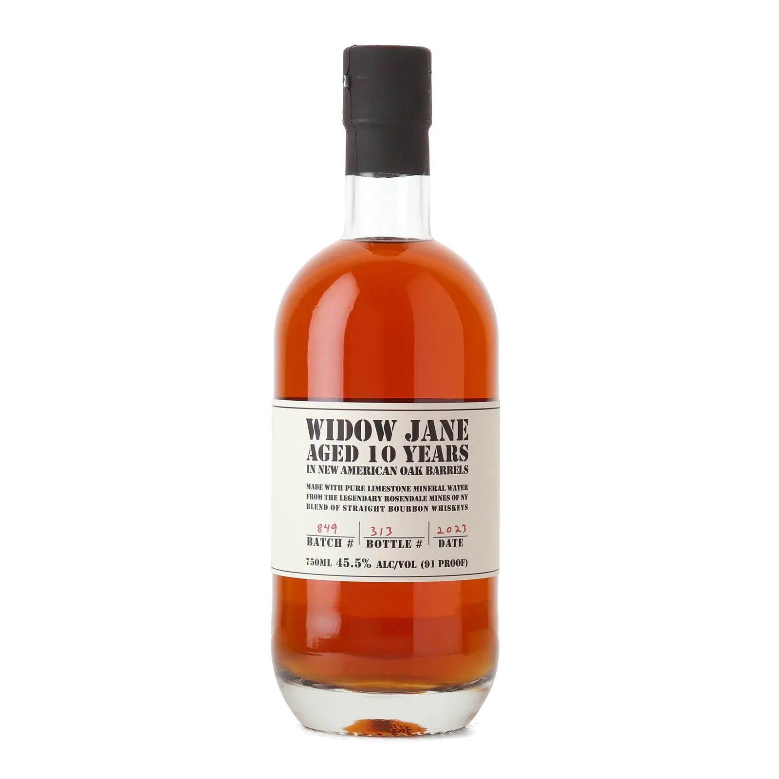 Widow Jane 10 Year Old, New American Oak Cask, Batch No. 849, 2023, 45.5% whisky bottle