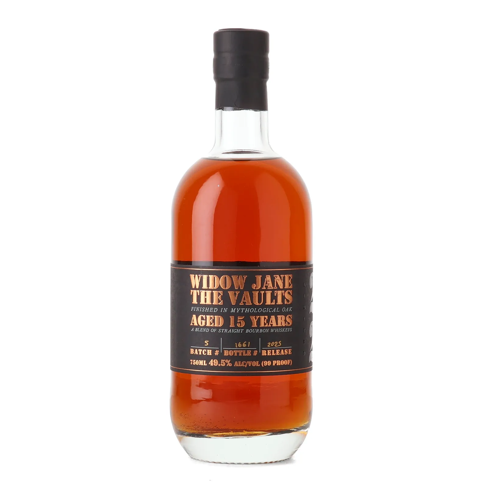 Widow Jane The Vaults 15 Year Old, Oak Cask, 2025, 49.5% whisky bottle