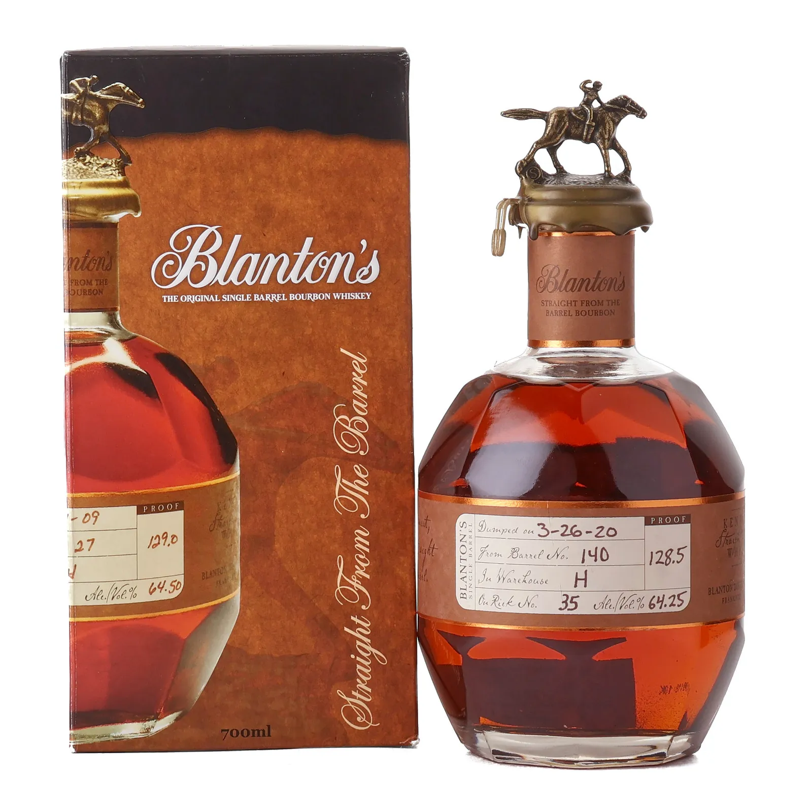 Blanton's Straight From The Barrel, Cask #140, 2020, 64.25% whisky bottle