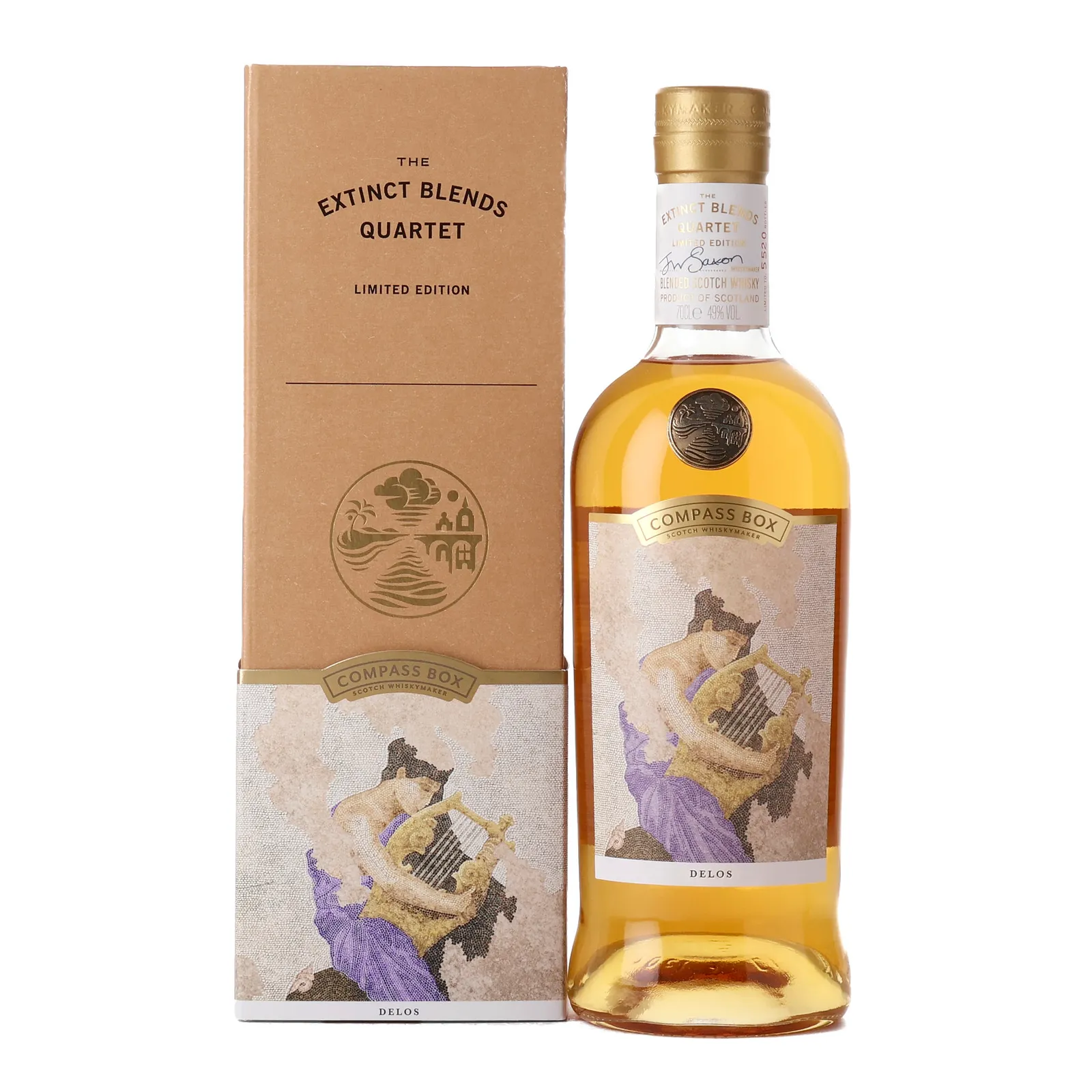 Compass Box The Extinct Blends Quartet - Delos, American Oak, Bourbon, Re-charred American Oak Cask, Batch 2nd Release, 2022, 49% whisky bottle