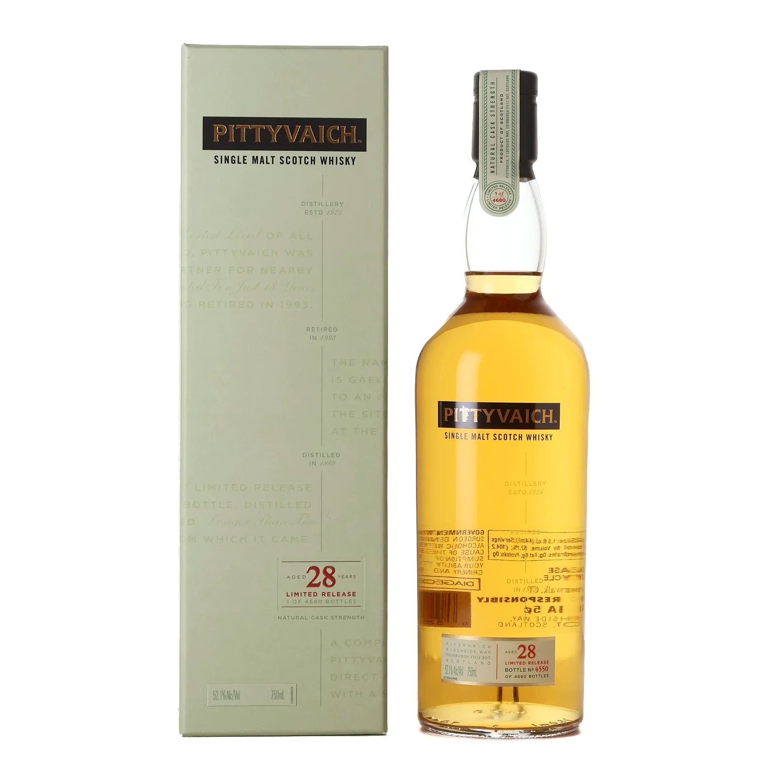 Pittyvaich 28 Year Old, Refill American Oak Hogshead Cask, 2018, 52.1% whisky bottle