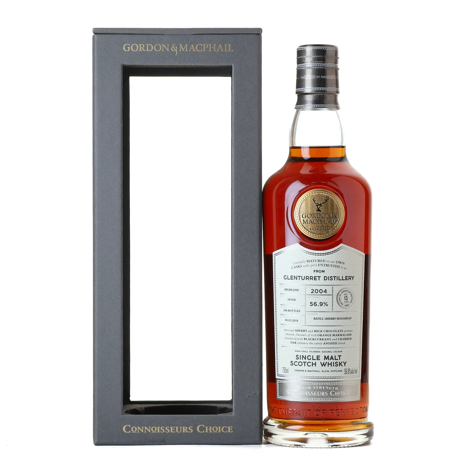 Glenturret Connoisseurs Choice 13 Year Old, Sherry Cask, Cask #18/028, 2018, 56.9% whisky bottle