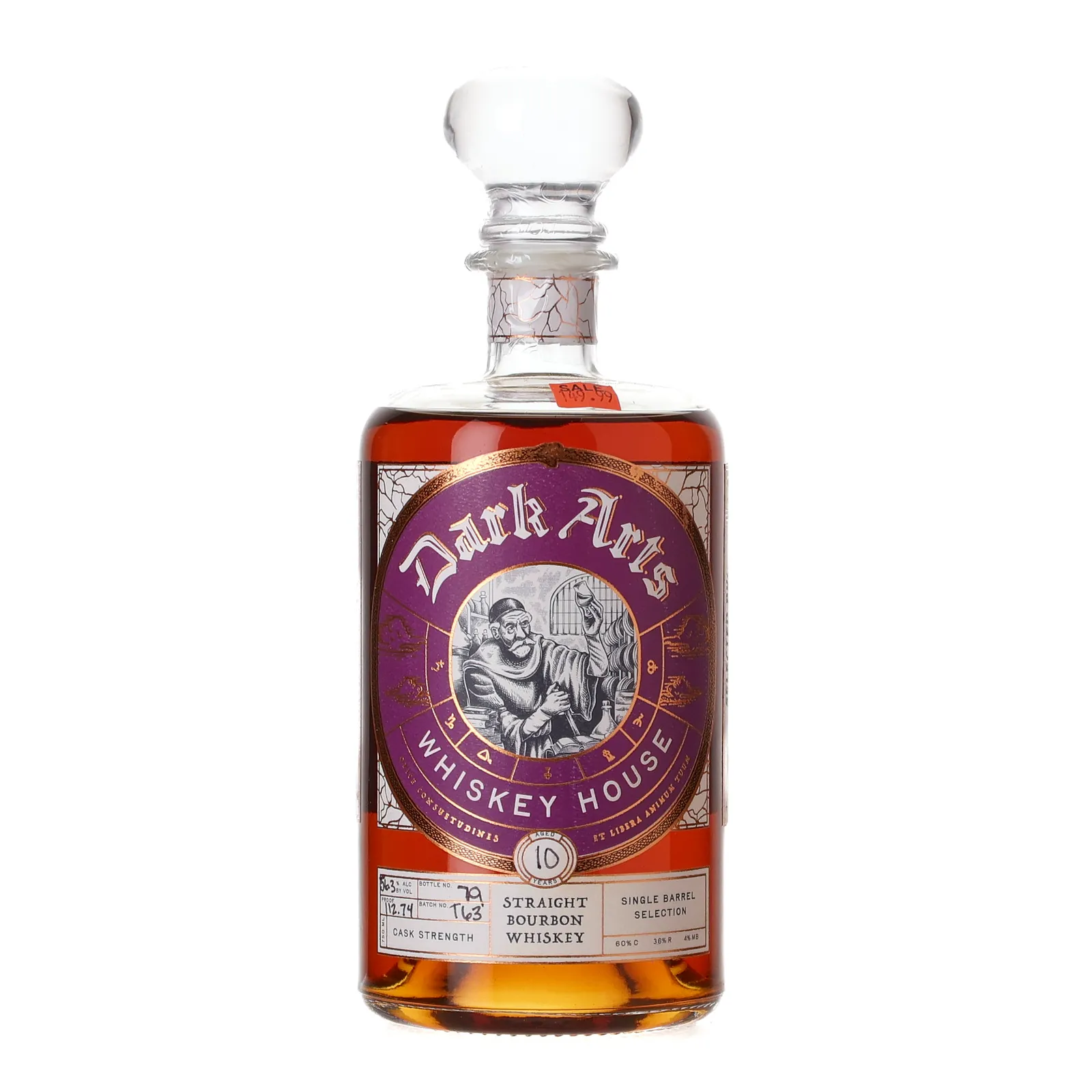 Dark Arts Cask Strength Bourbon 'Burlington' 10 Year Old, Bourbon Cask, Cask #T63, Dark Arts Whiskey House, 56.4% whisky bottle