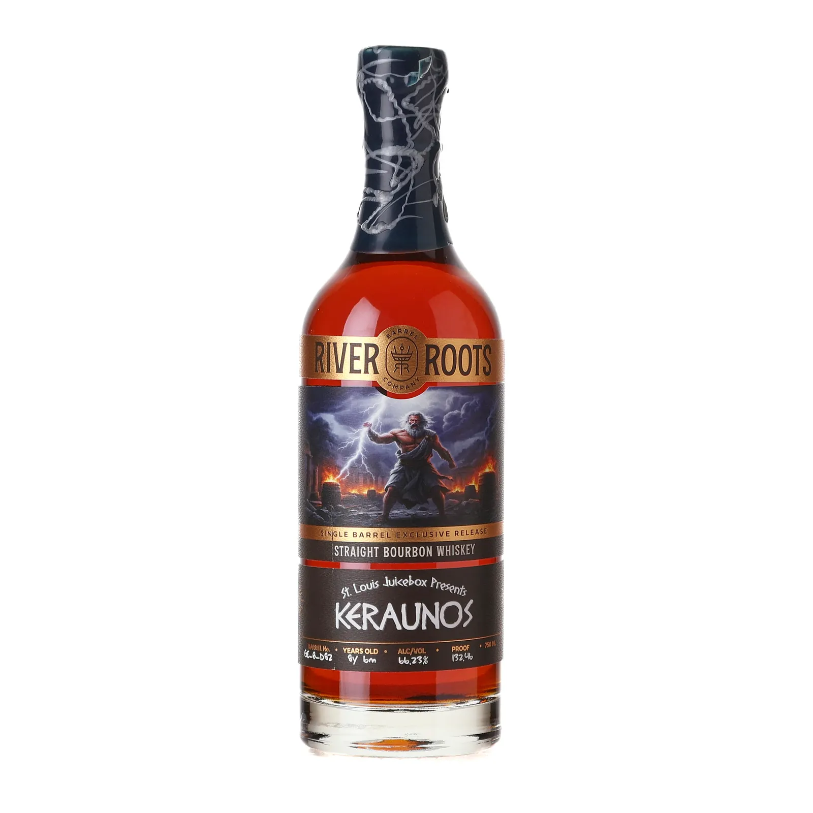 Jim Beam Keraunos 'St Louis Juicebox' Private Barrel Selection 8 Year Old, New Charred American Oak Cask, River Roots Barrel Company, 66.2% whisky bottle