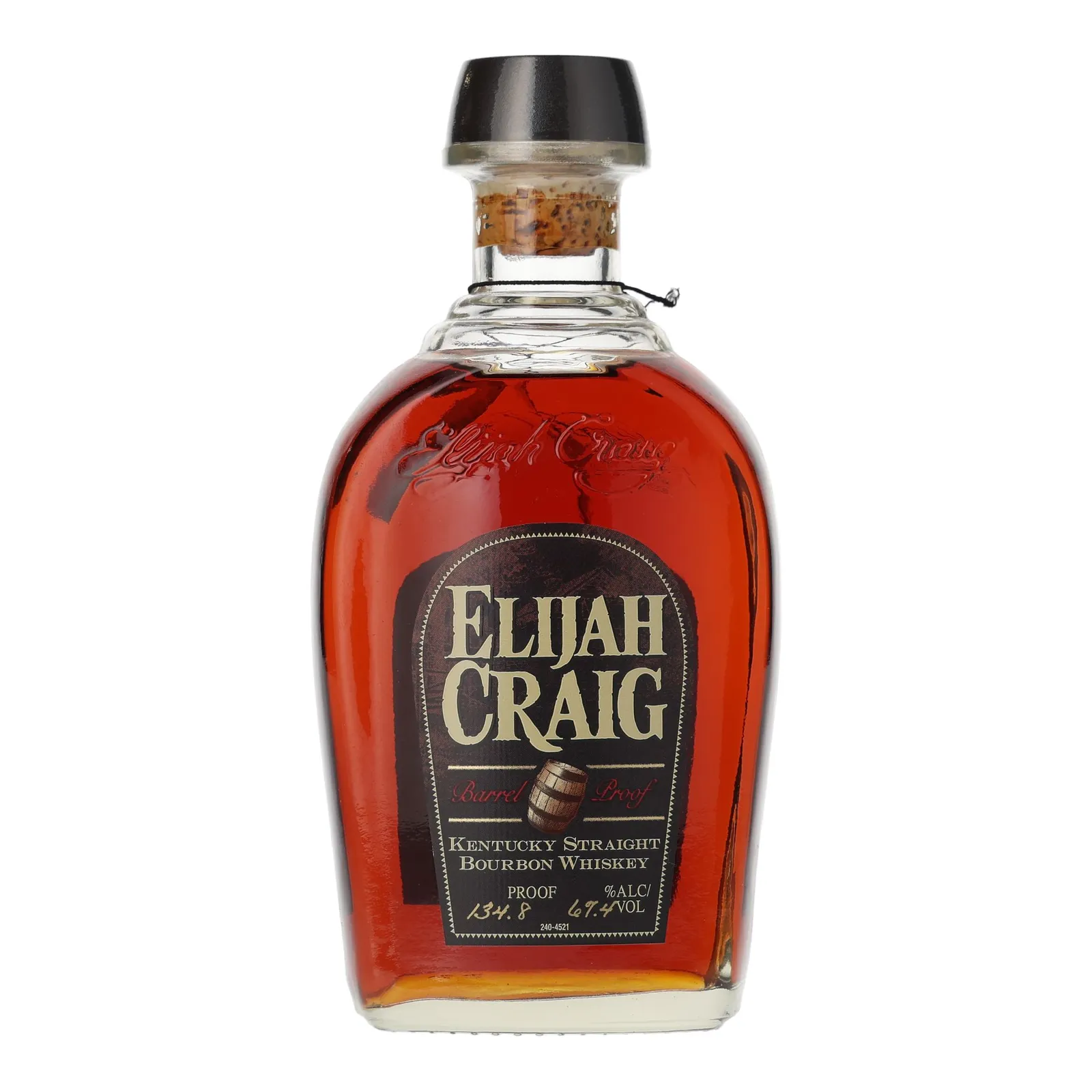 Elijah Craig Barrel Proof Bourbon 12 Year Old, New Charred Oak Cask, Batch No. B514, 2014, 67.4% whisky bottle