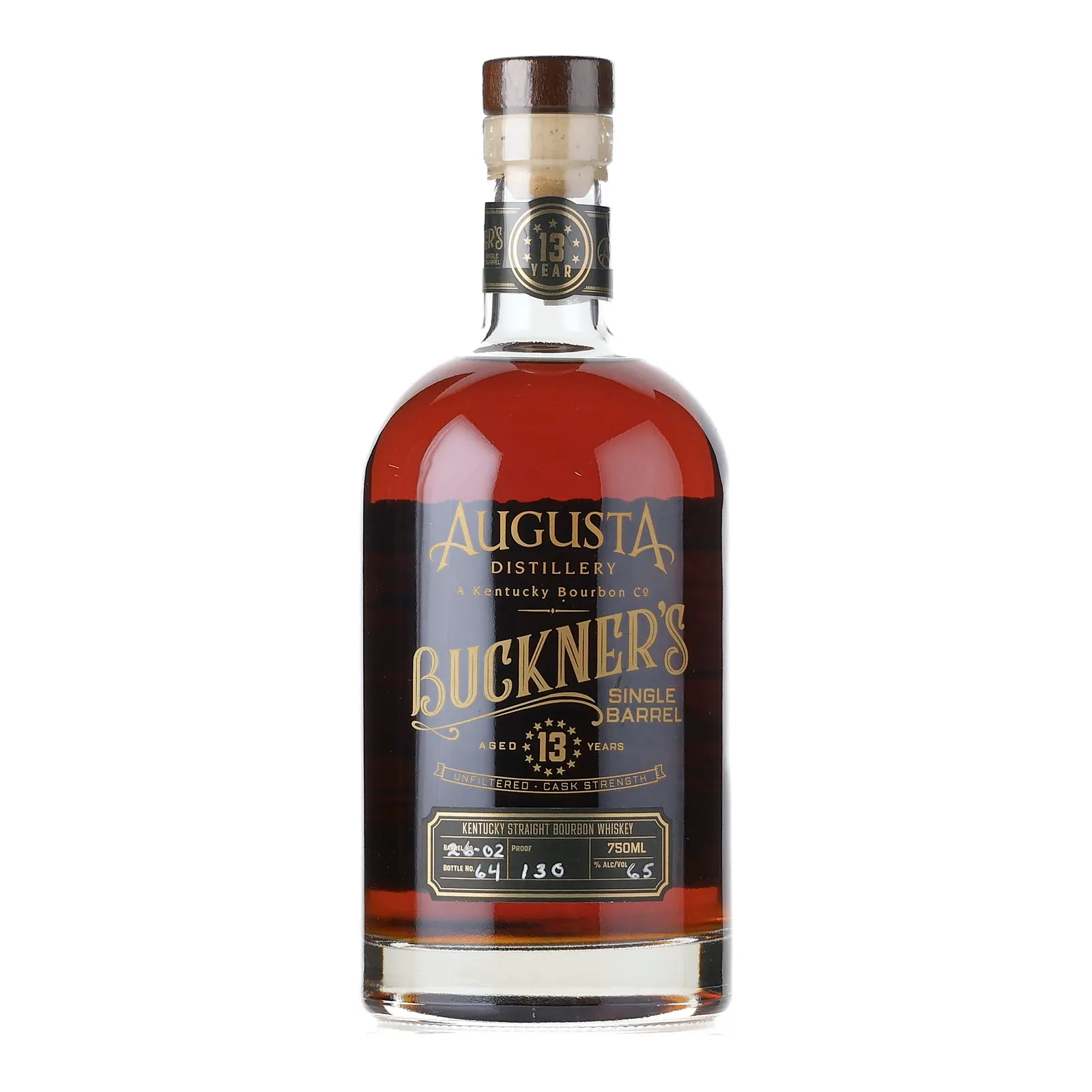 Augusta Distillery Buckner's Single Barrel 13 Year Old, Cask #26-02, 65% whisky bottle