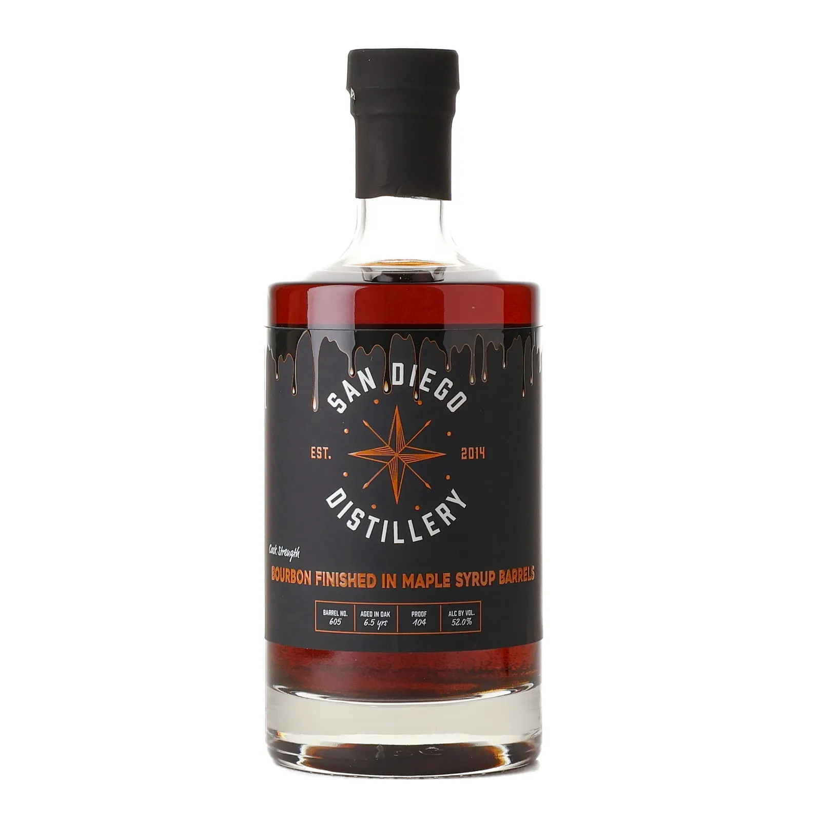 San Diego Distillery Maple Barrel 6 Year Old, Maple Syrup Cask, Cask #605, 52% whisky bottle