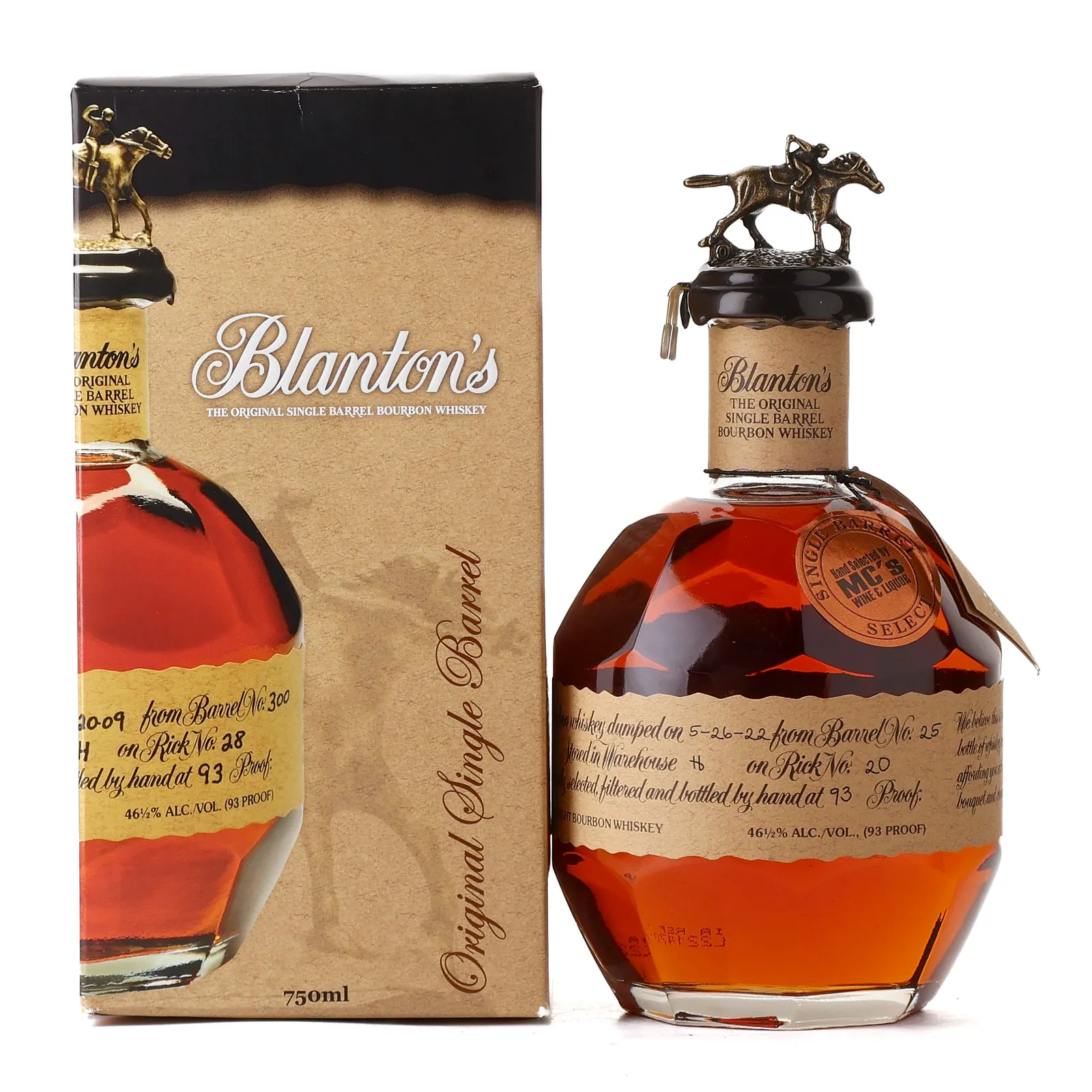 Blanton's 'Mc's' Private Barrel Selection (Letter O), New Charred Oak Cask, Cask #25, 2022, 46.5% whisky bottle