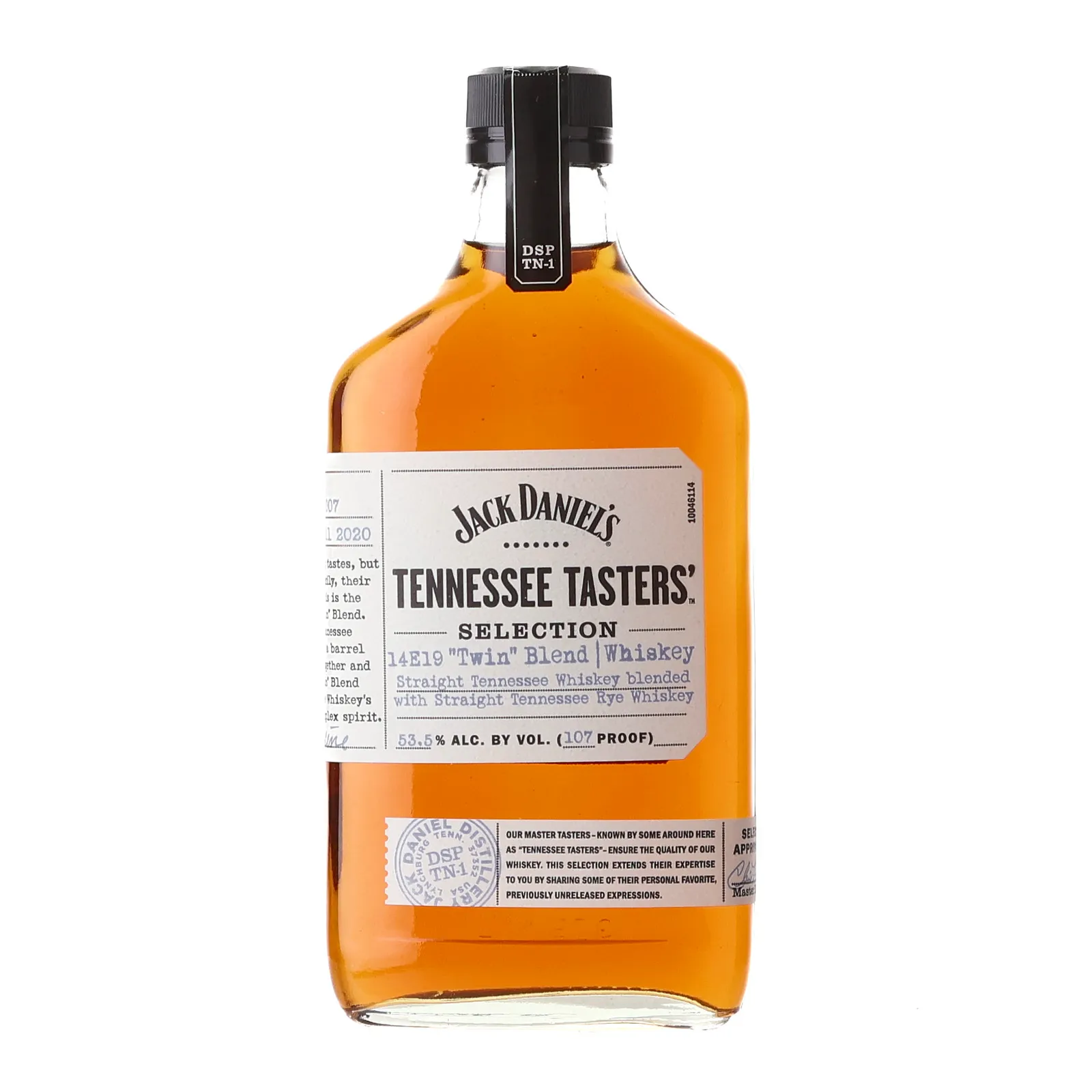 Jack Daniel's Tennessee Tasters' Selection Twin Blend 6 Year Old, New Charred American Oak Cask, 14E19, 2020, 53.5% whisky bottle