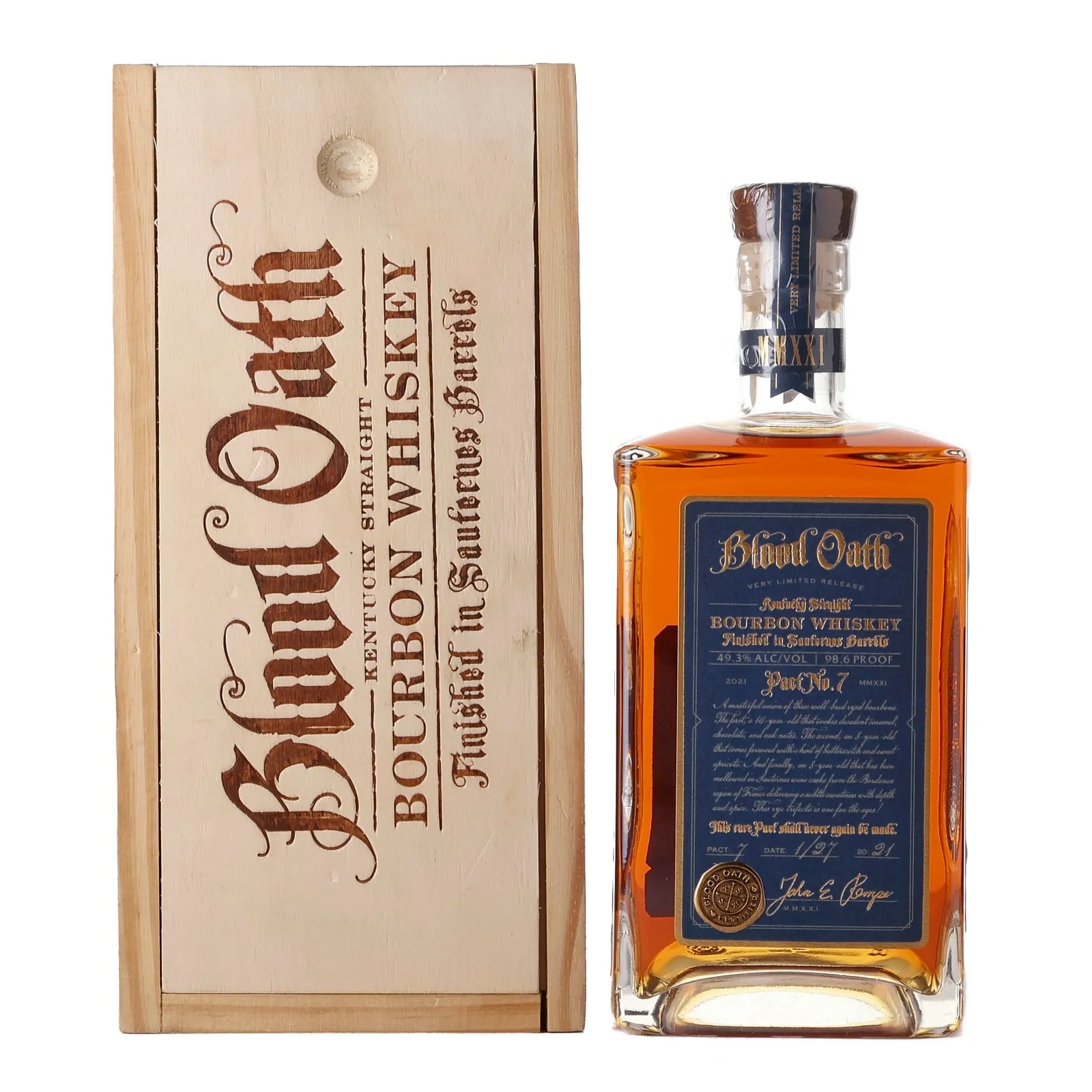 Blood Oath Pact No. 7, Sauternes Cask, 2021, 49.3% whisky bottle