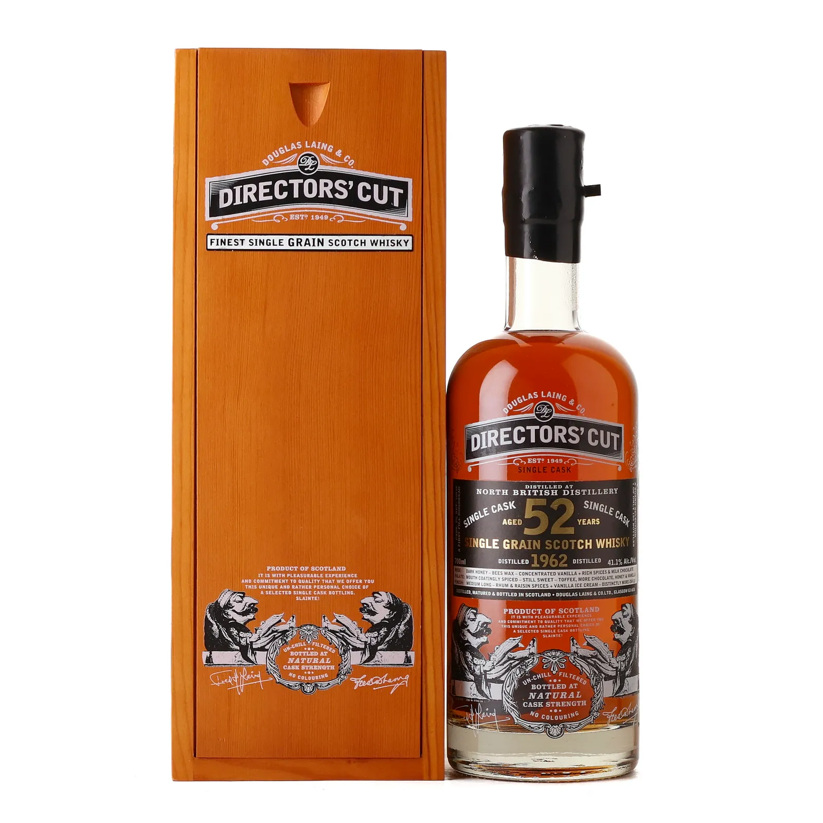 North British Directors' Cut 52 Year Old, First Fill Hogshead Cask, Cask #DL 10356, 1962, Douglas Laing, 41.1% whisky bottle