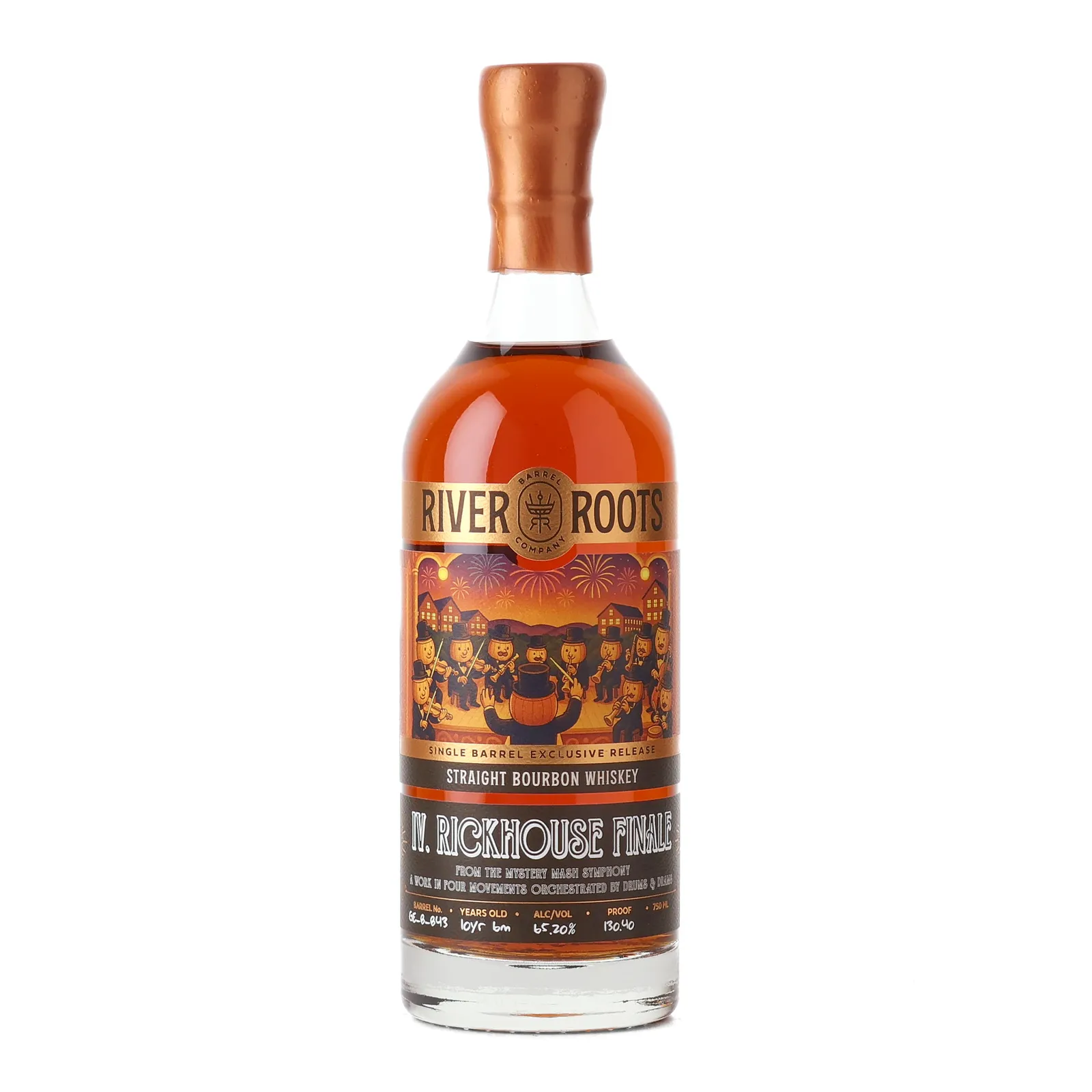 River Roots IV. Rickhouse Finale 10 Year Old, Bourbon Cask, Cask #GE-B-043, River Roots Barrel Co., 65.2% whisky bottle
