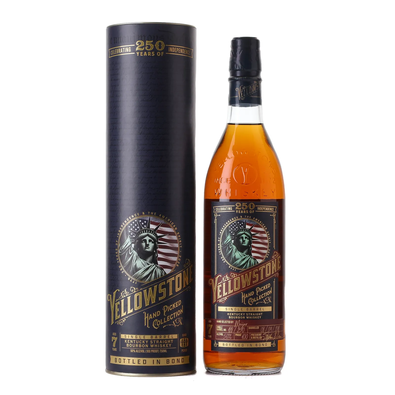 Yellowstone 250 Years of Independence 7 Year Old, 2026, 50% whisky bottle