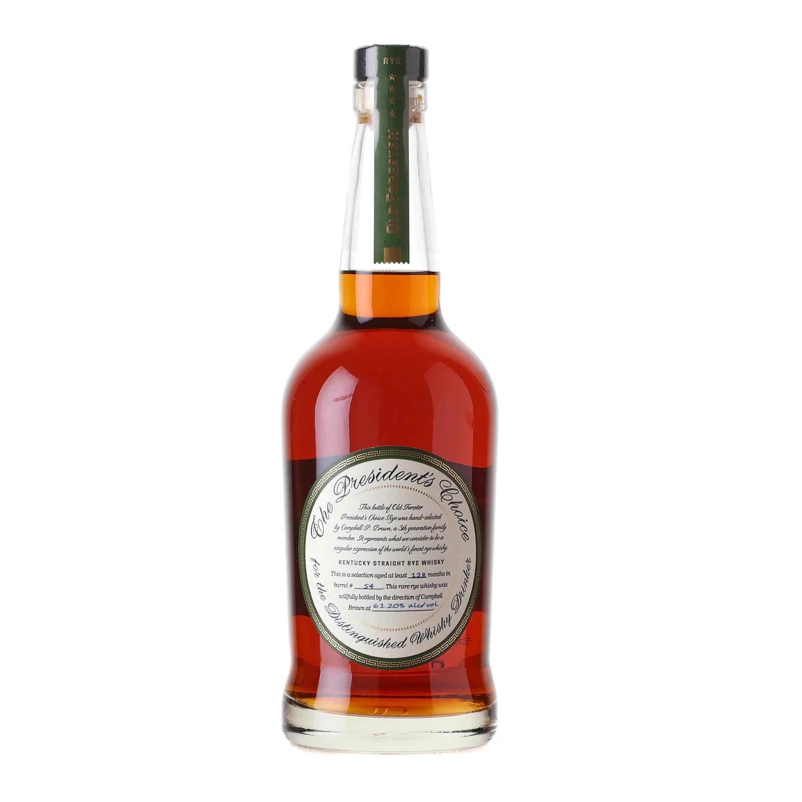 Old Forester President's Choice Rye 10 Year Old, Cask #54, 61.2% whisky bottle