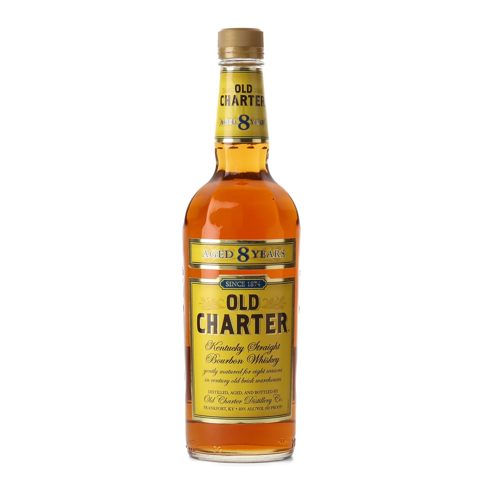 Old Charter 8 Year Bourbon, 40% whisky bottle