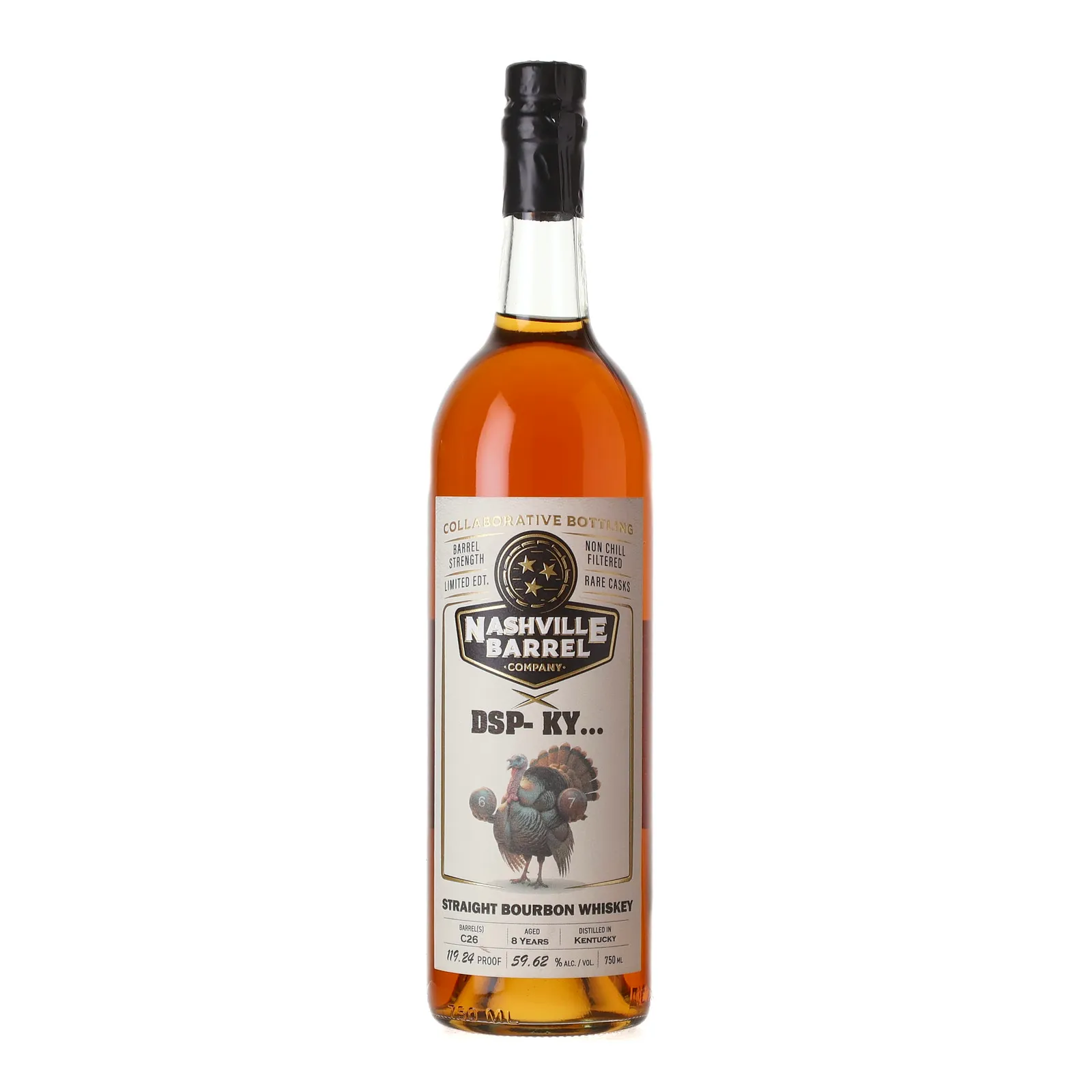 Nashville Barrel Company Collaborative Bottling Barrel Strength 8 Year Old, New Charred Oak Cask, Cask #C26, 59.62% whisky bottle