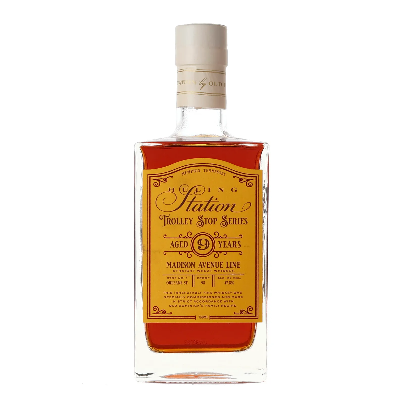 Huling Station Trolley Stop Series Madison Avenue Line Stop No. 1 Orleans St. 9 Year Old, 2023, 47.5% whisky bottle