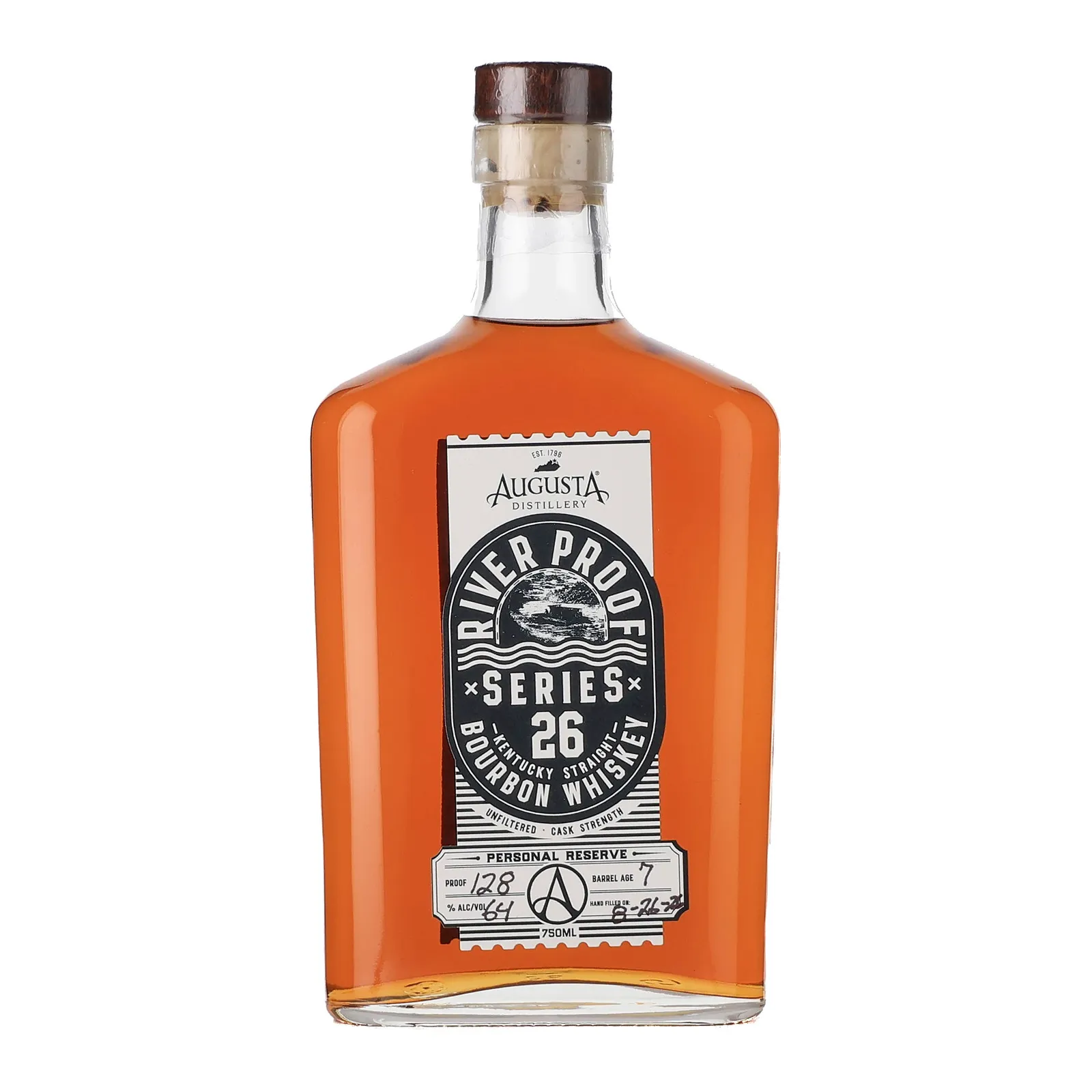 Augusta Distillery River Proof Series 26 7 Year Old, 64% whisky bottle