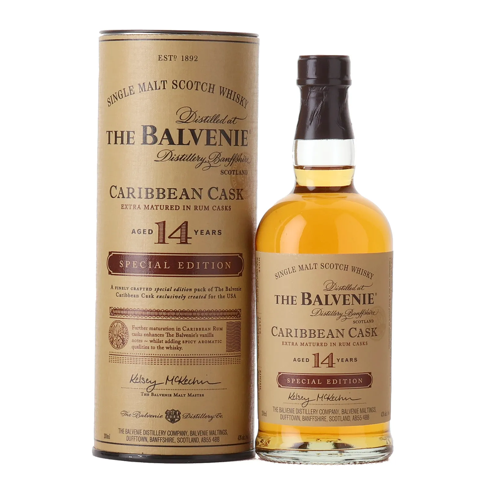 Balvenie Caribbean Cask #14 Year Old, Rum Cask, 43%, 20cl whisky bottle
