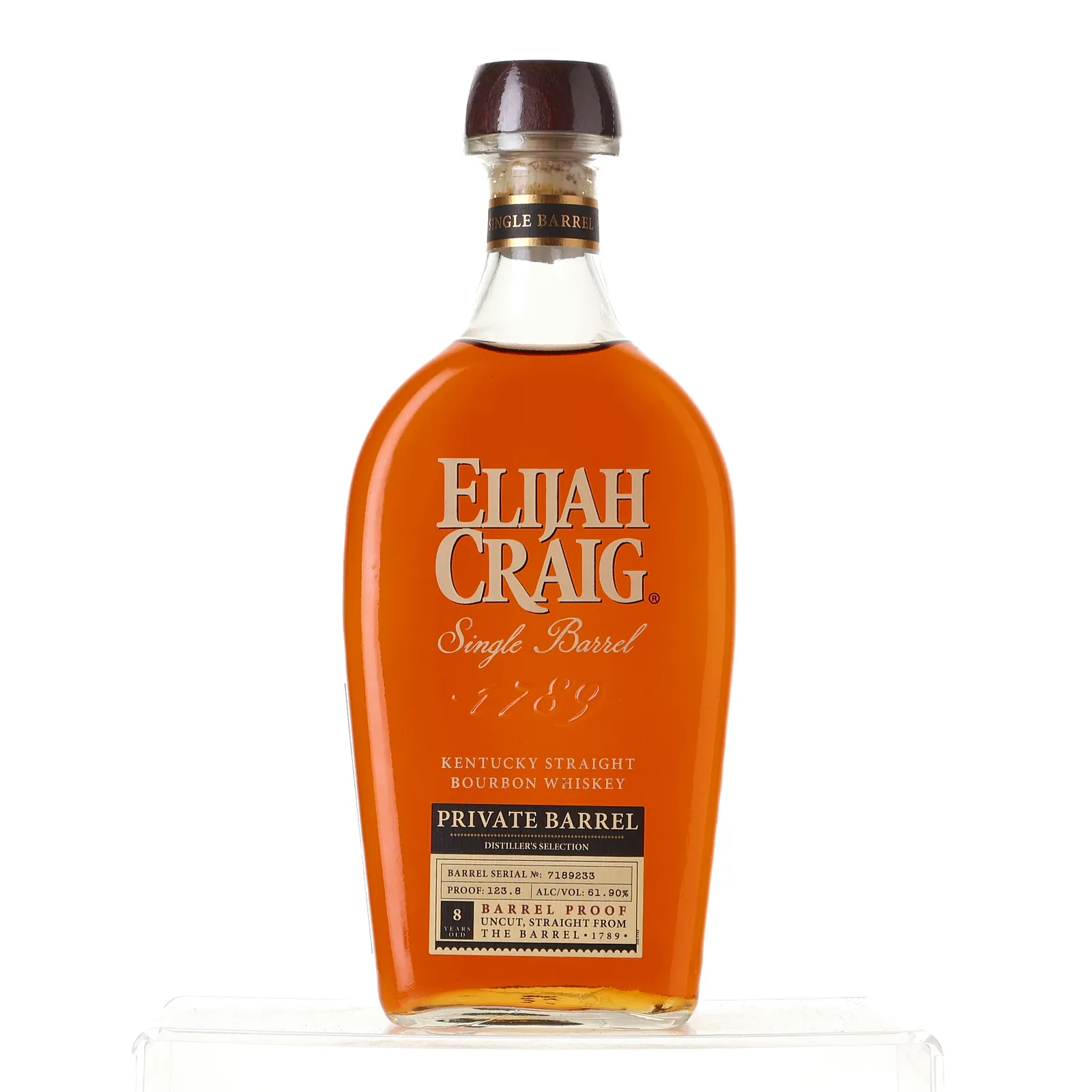 Elijah Craig Private Barrel Distiller's Selection 8 Year Old, Cask #7189233, 61.9% whisky bottle