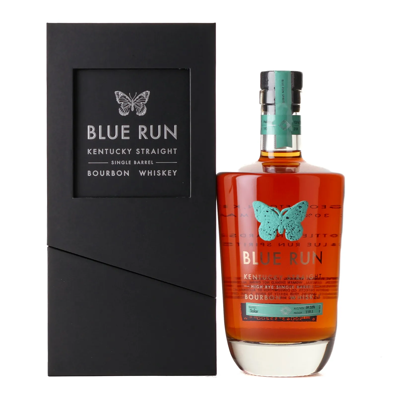Blue Run Winter Solstice Collection: Solar High Rye Bourbon, Cask #Solar, Batch No. Holiday, 2022, 59.5% whisky bottle