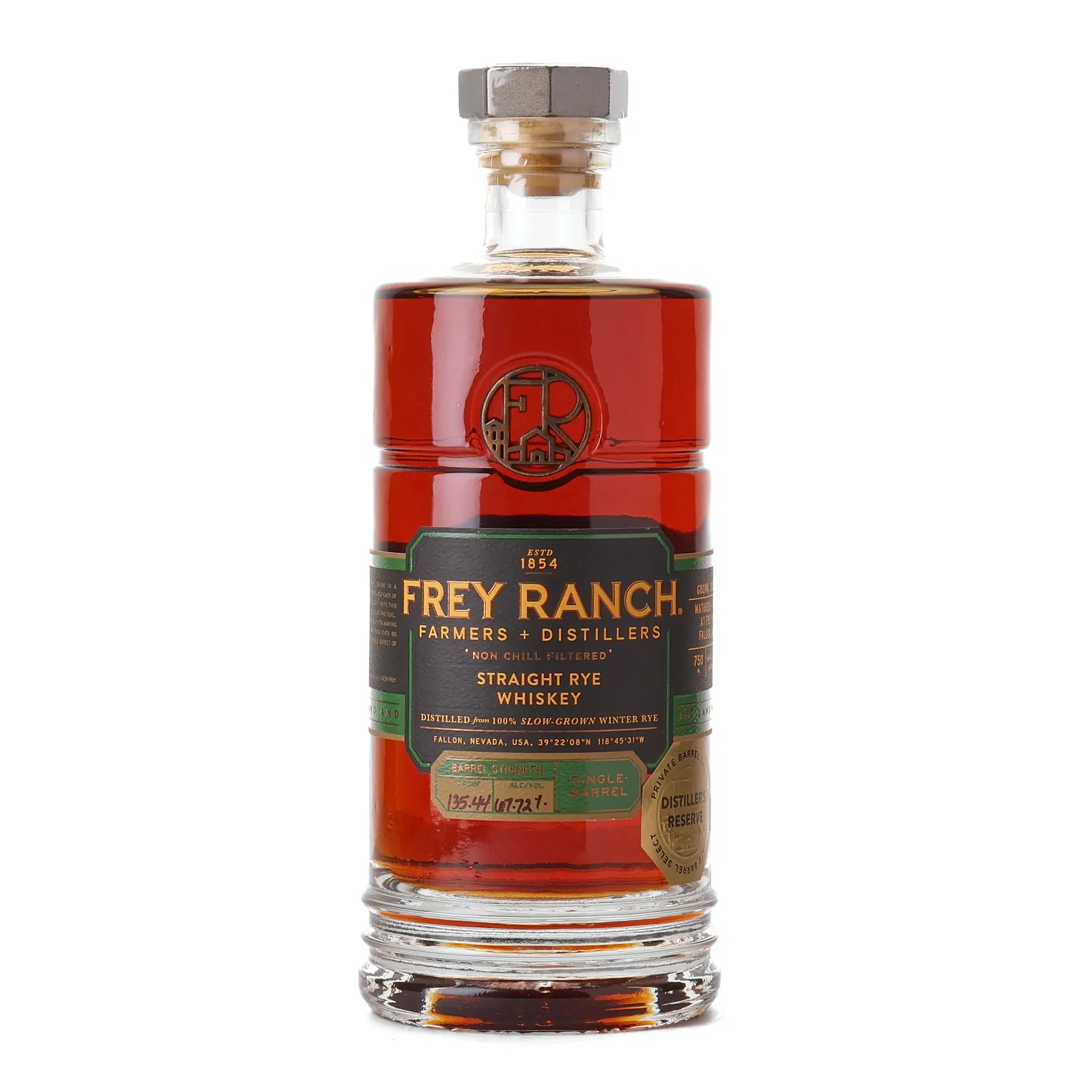 Frey Ranch Distiller's Reserve Straight Rye Single Barrel, Cask #715, 67.72% whisky bottle