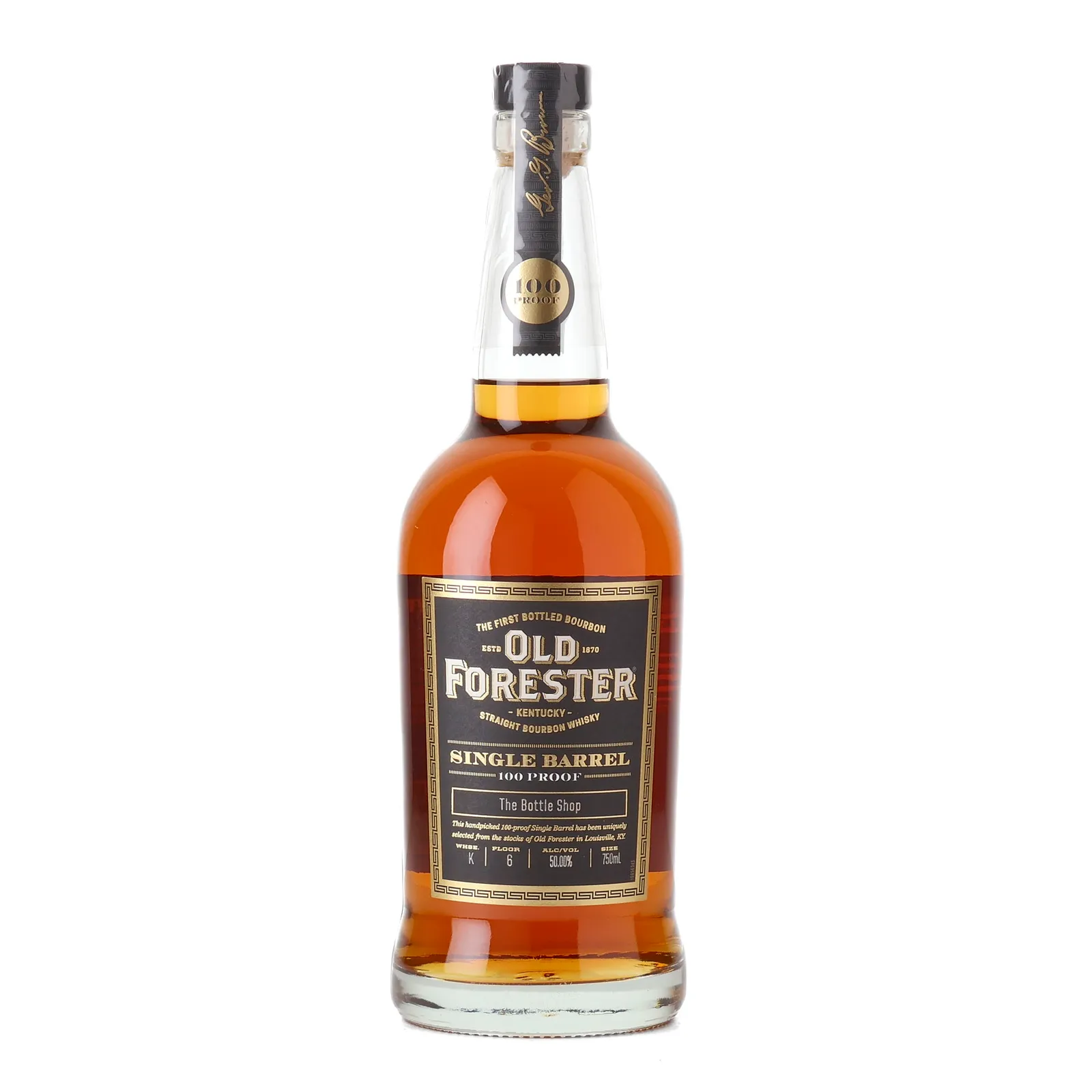 Old Forester Single Barrel 100 Proof 'The Bottle Shop' Selection, 50% whisky bottle