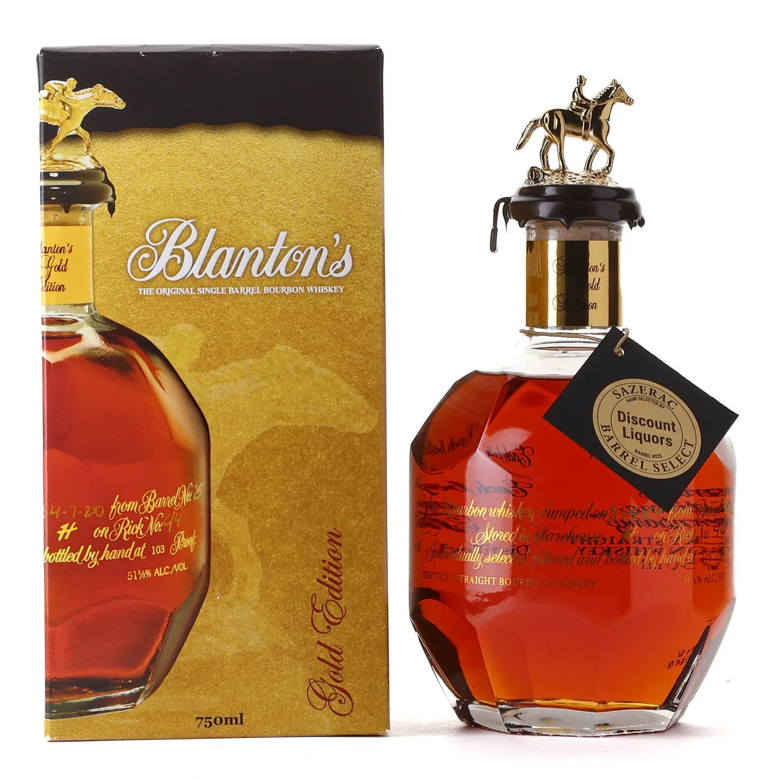 Blanton's Gold Edition Bourbon, Single Barrel, Cask #025, Batch No. Letter B, 2024, 51.5% whisky bottle