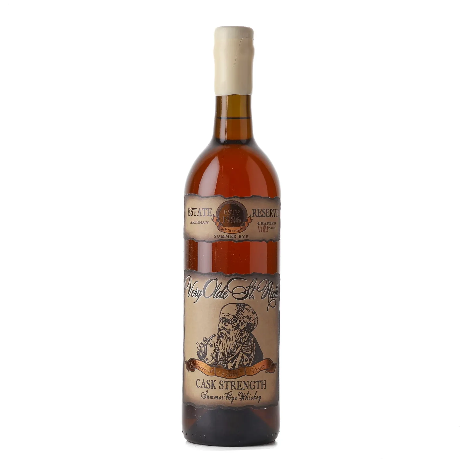 Very Olde St. Nick Estate Reserve Summer Rye, 59% whisky bottle