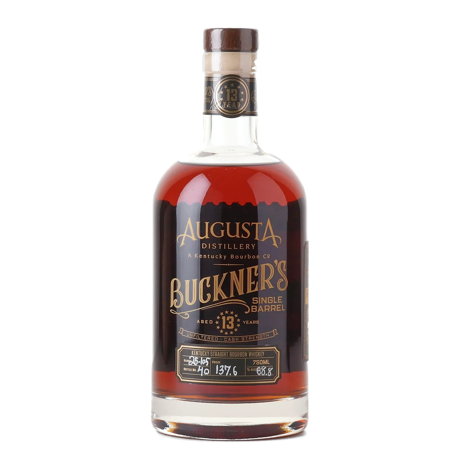 Augusta Distillery Buckner's Single Barrel 13 Year Old, Cask #25-105, 2023, 68.8% whisky bottle