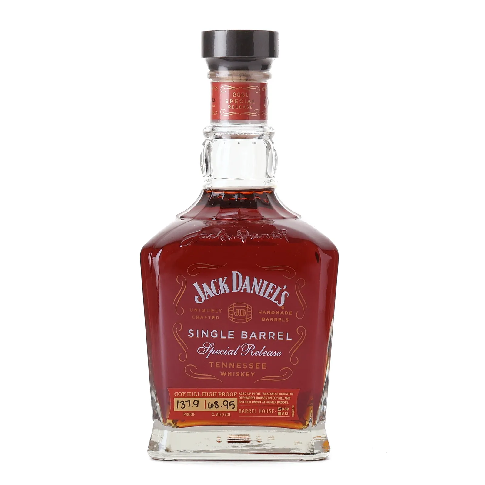 Jack Daniel's Coy Hill High Proof Single Barrel Special Release, Cask #21-08107, 2021, 69% whisky bottle