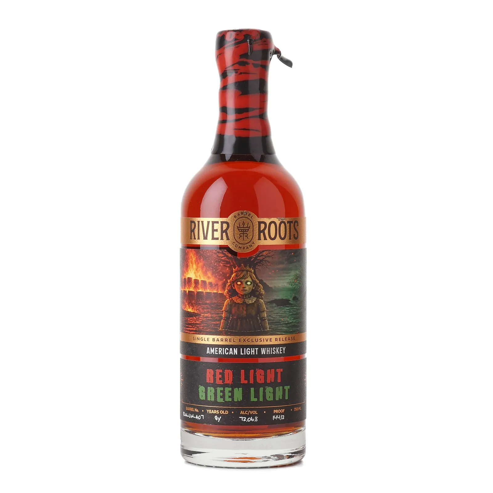 River Roots Red Light Green Light 8 Year Old, Cask #RM-LW-A07, River Roots Barrel Co., 72.06% whisky bottle